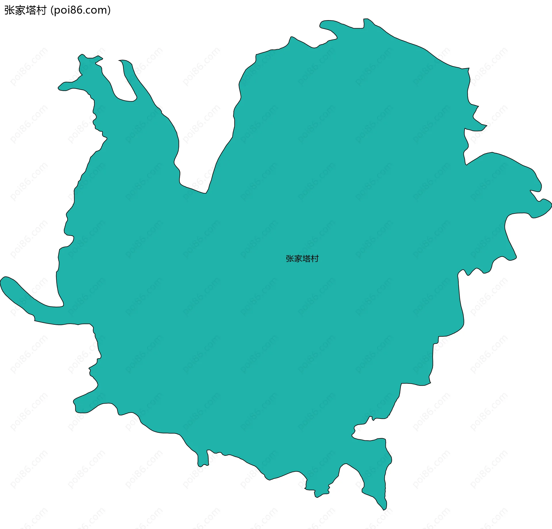 张家塔村边界地图