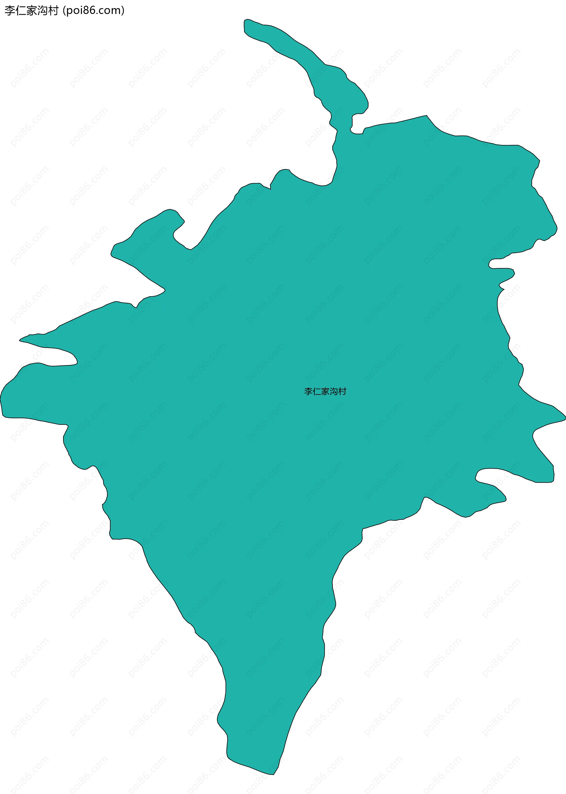 李仁家沟村边界地图