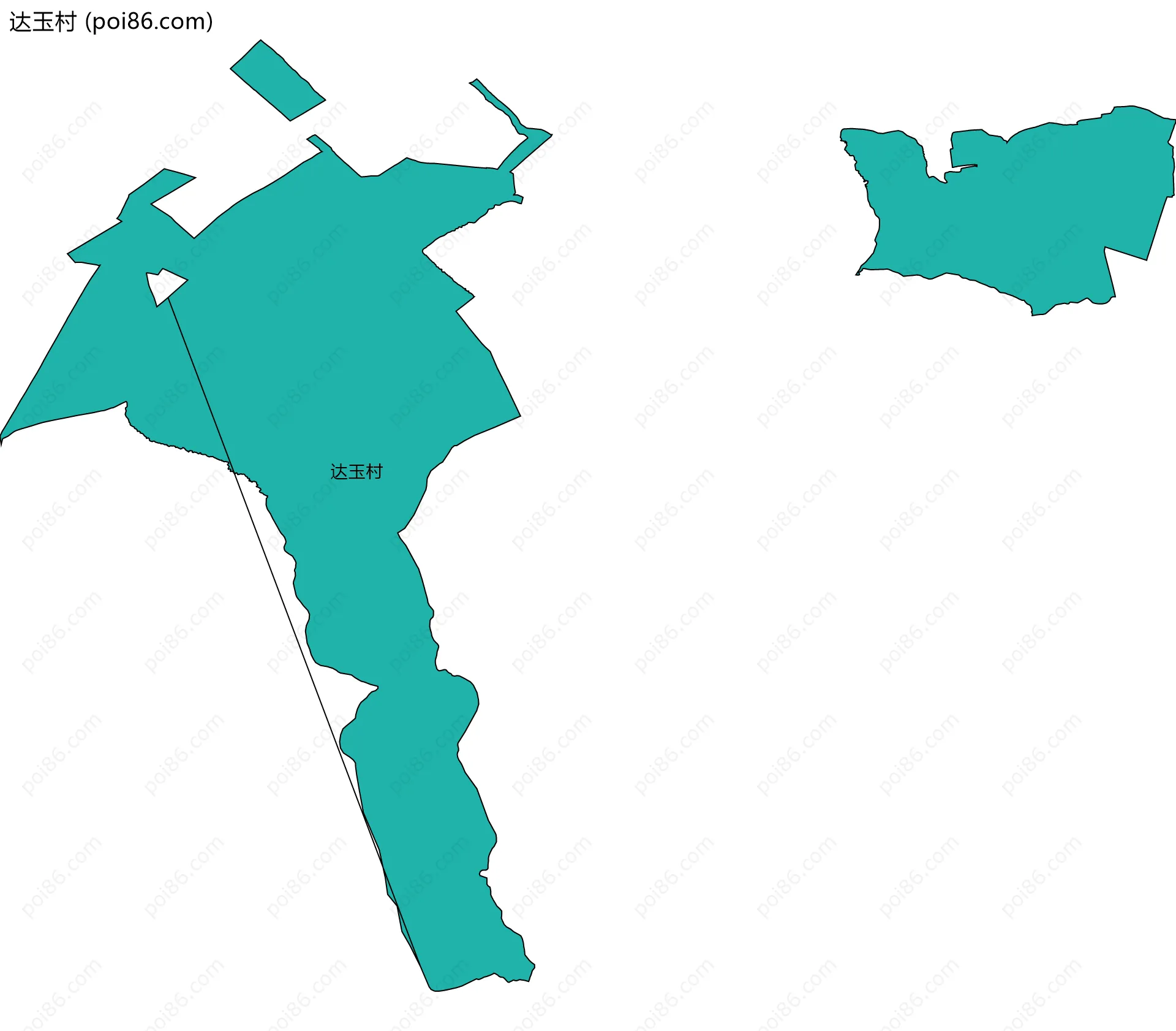 达玉村边界地图