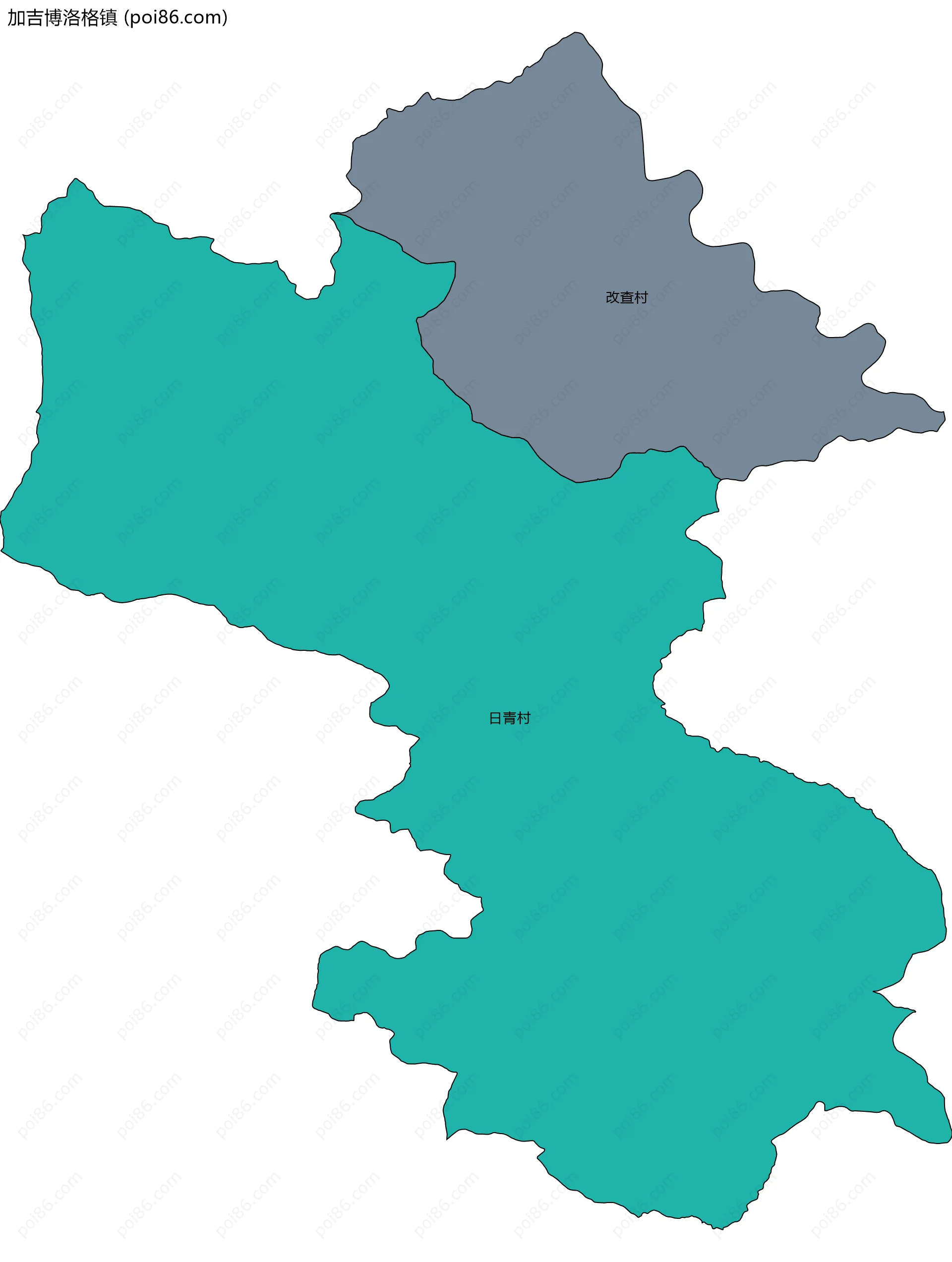 加吉博洛格镇边界地图(五级行政区划)