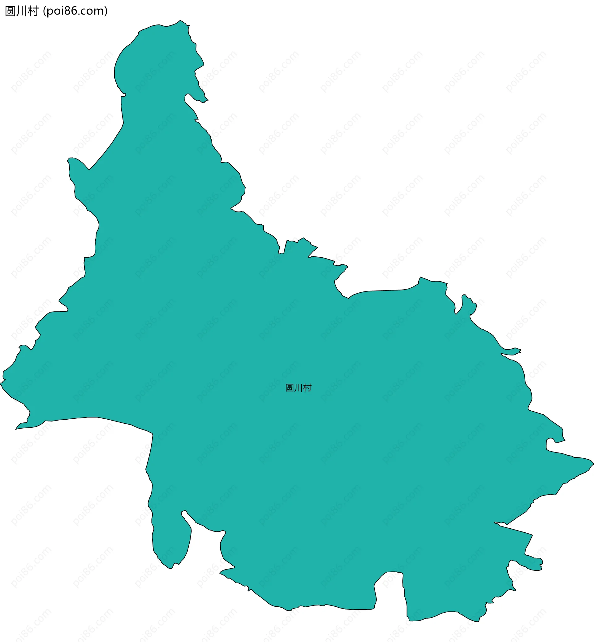 圆川村边界地图