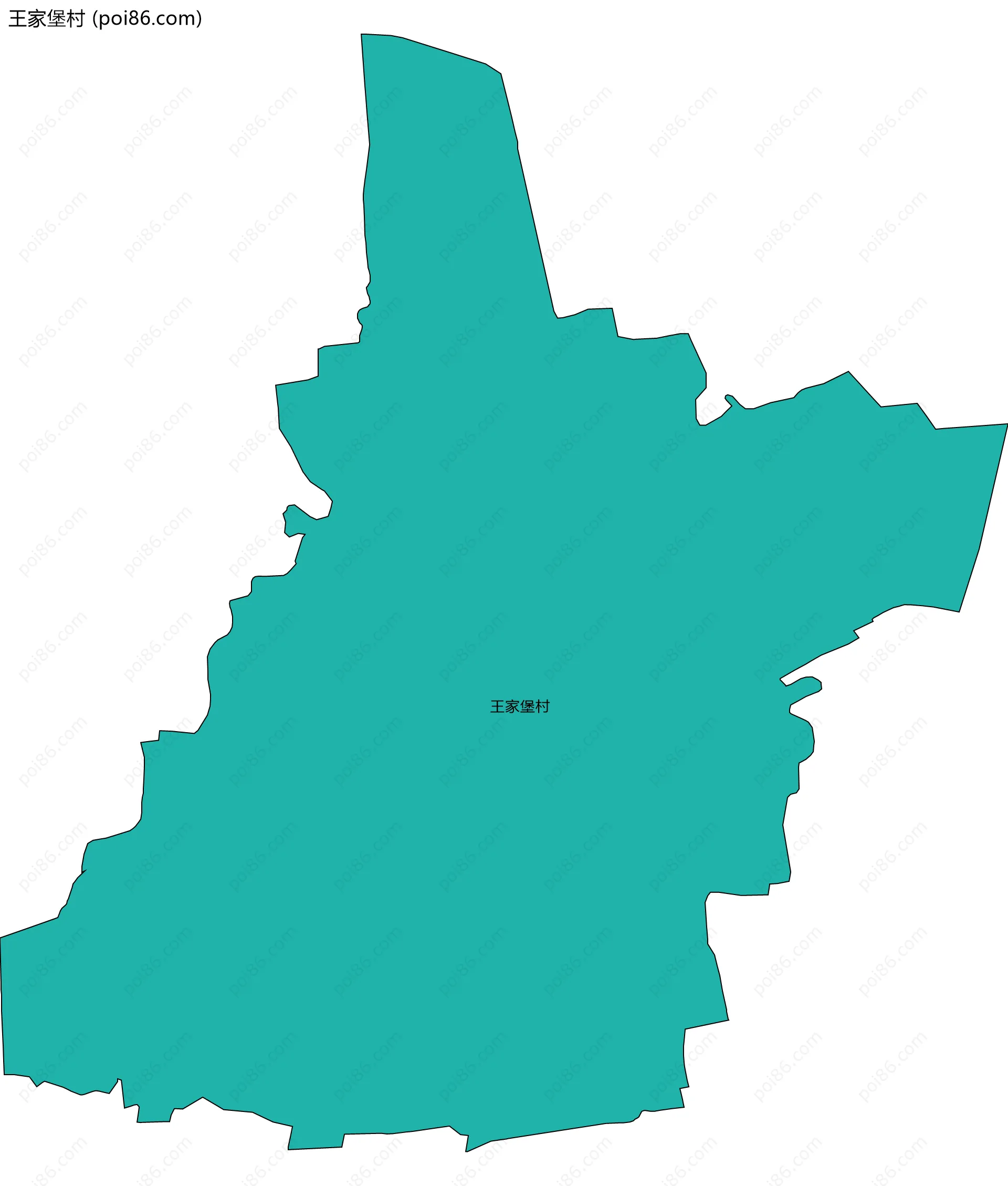 王家堡村边界地图