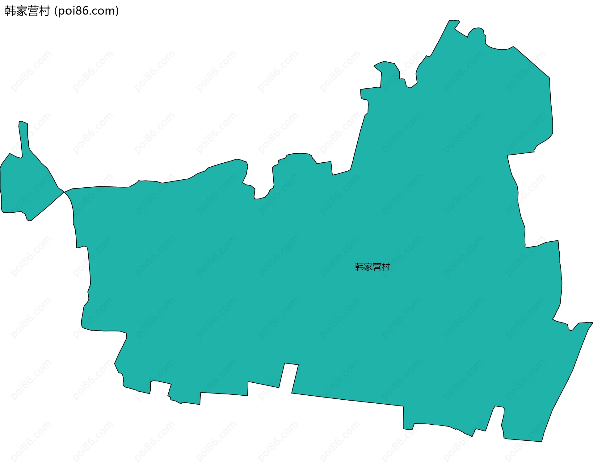 韩家营村边界地图
