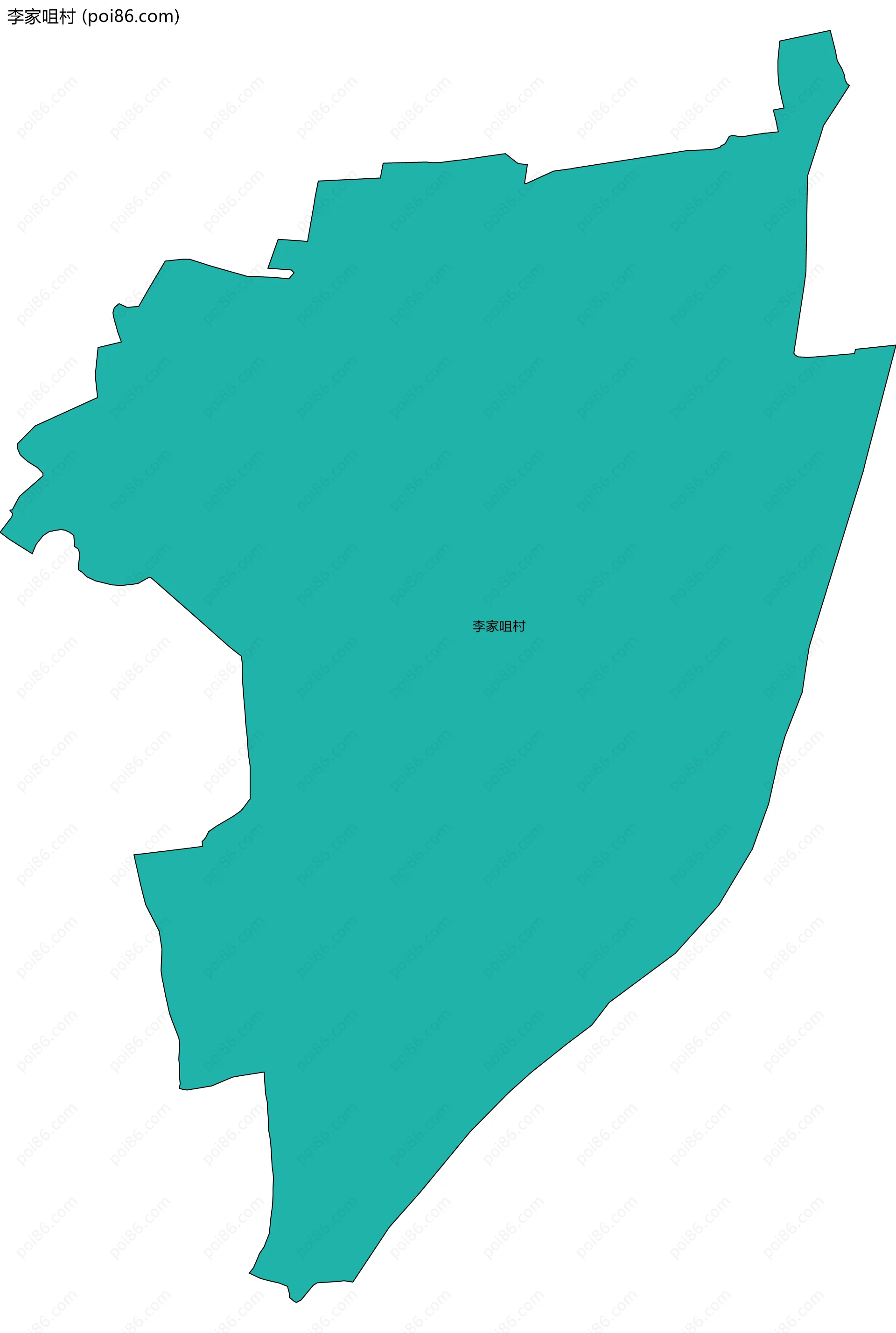李家咀村边界地图
