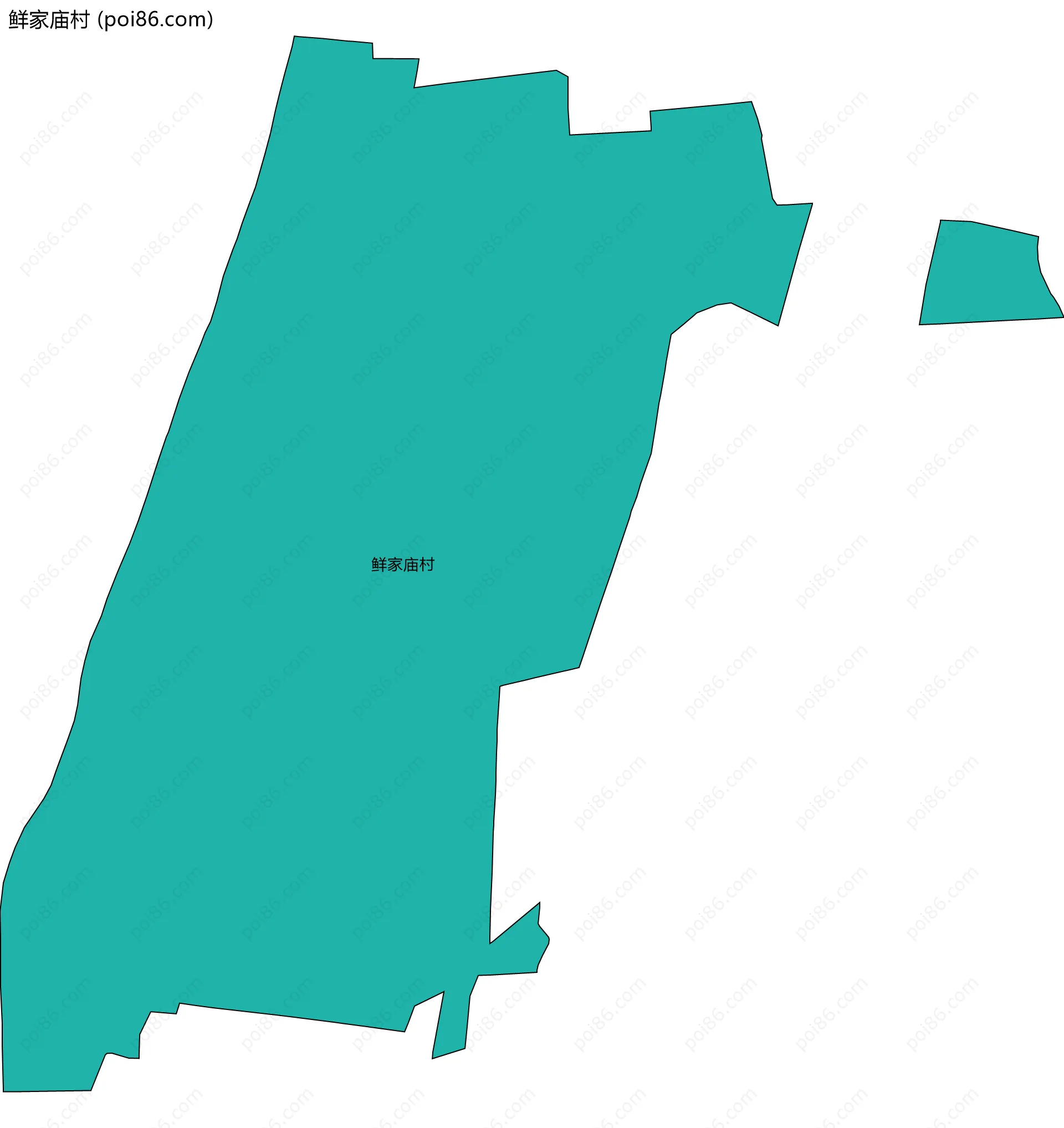 鲜家庙村边界地图