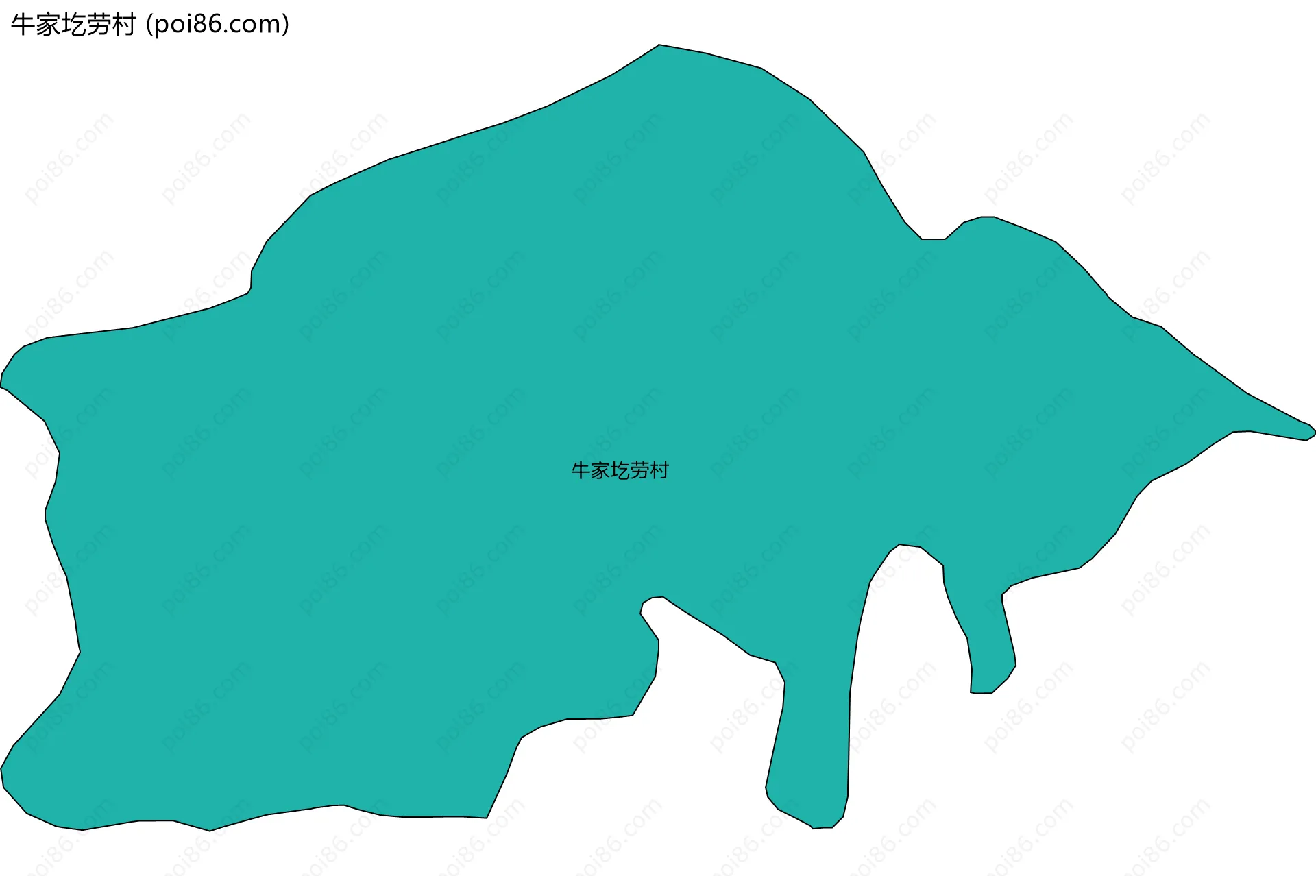 牛家圪劳村边界地图