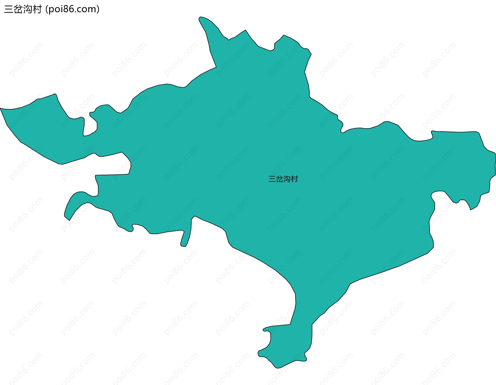 三岔沟村边界地图