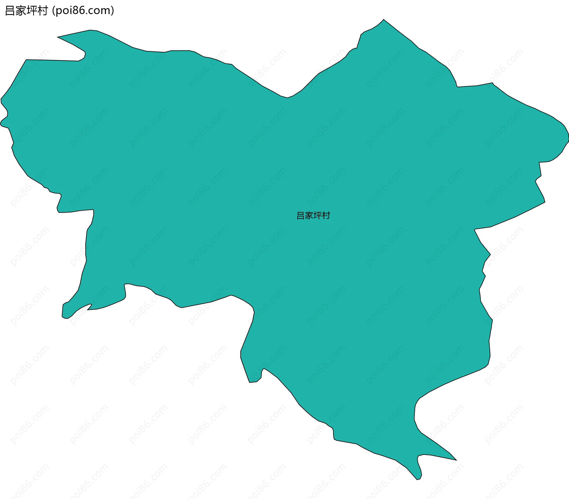 吕家坪村边界地图