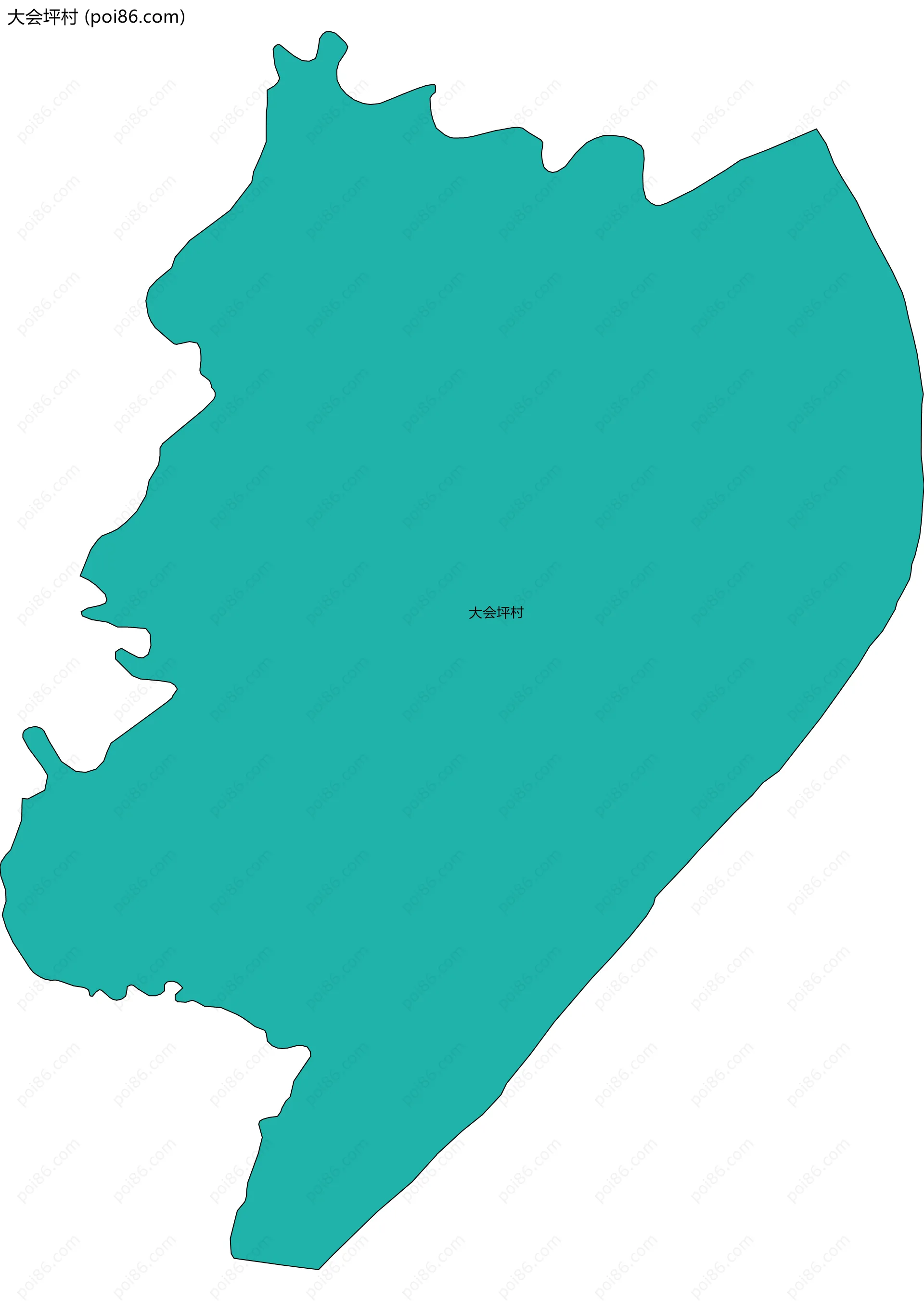 大会坪村边界地图