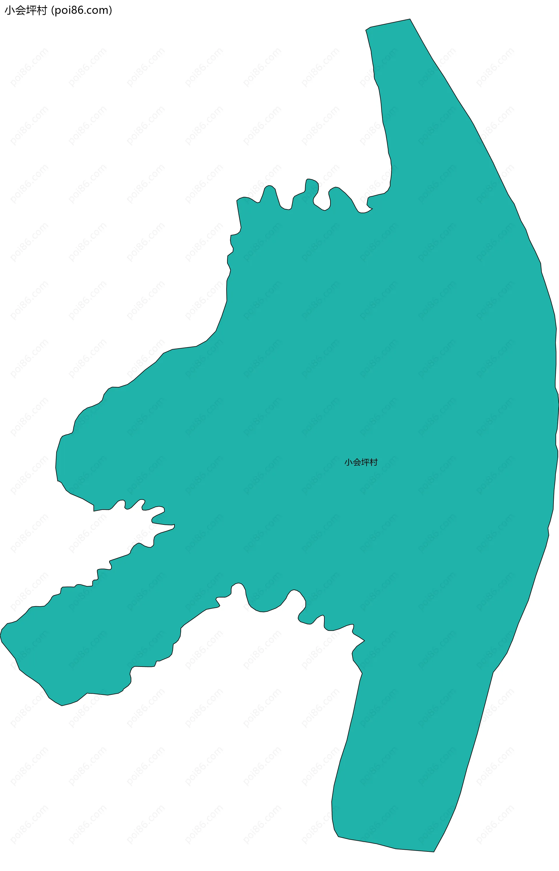 小会坪村边界地图