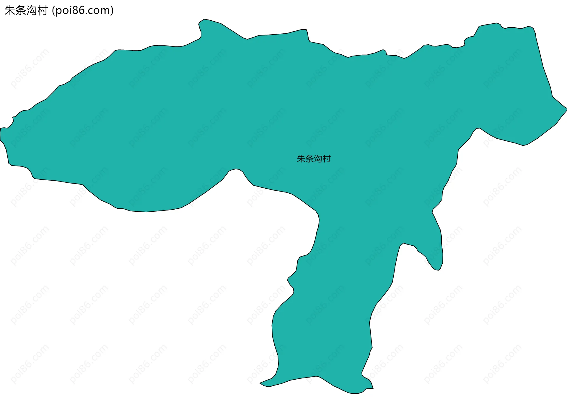 朱条沟村边界地图