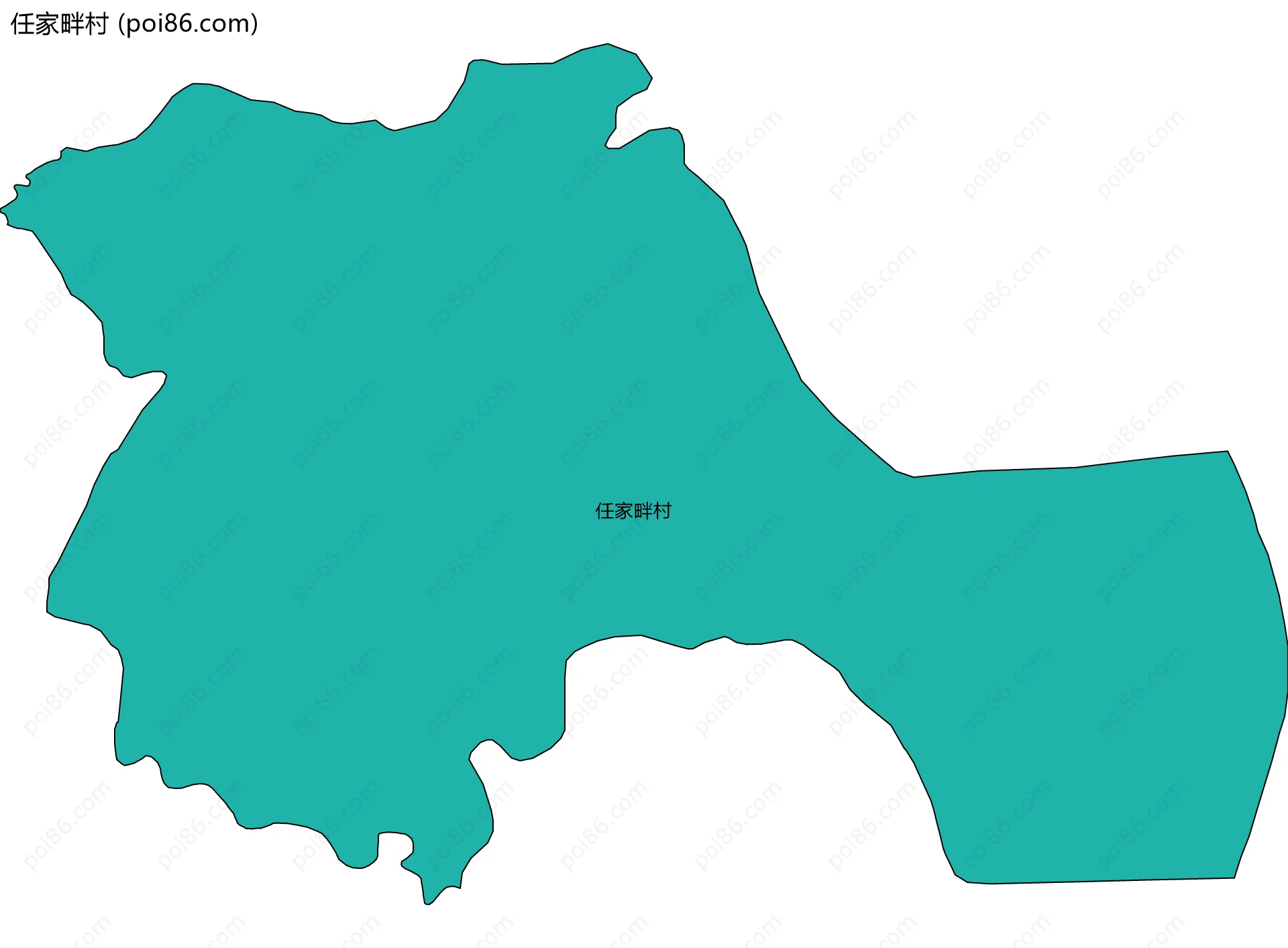 任家畔村边界地图
