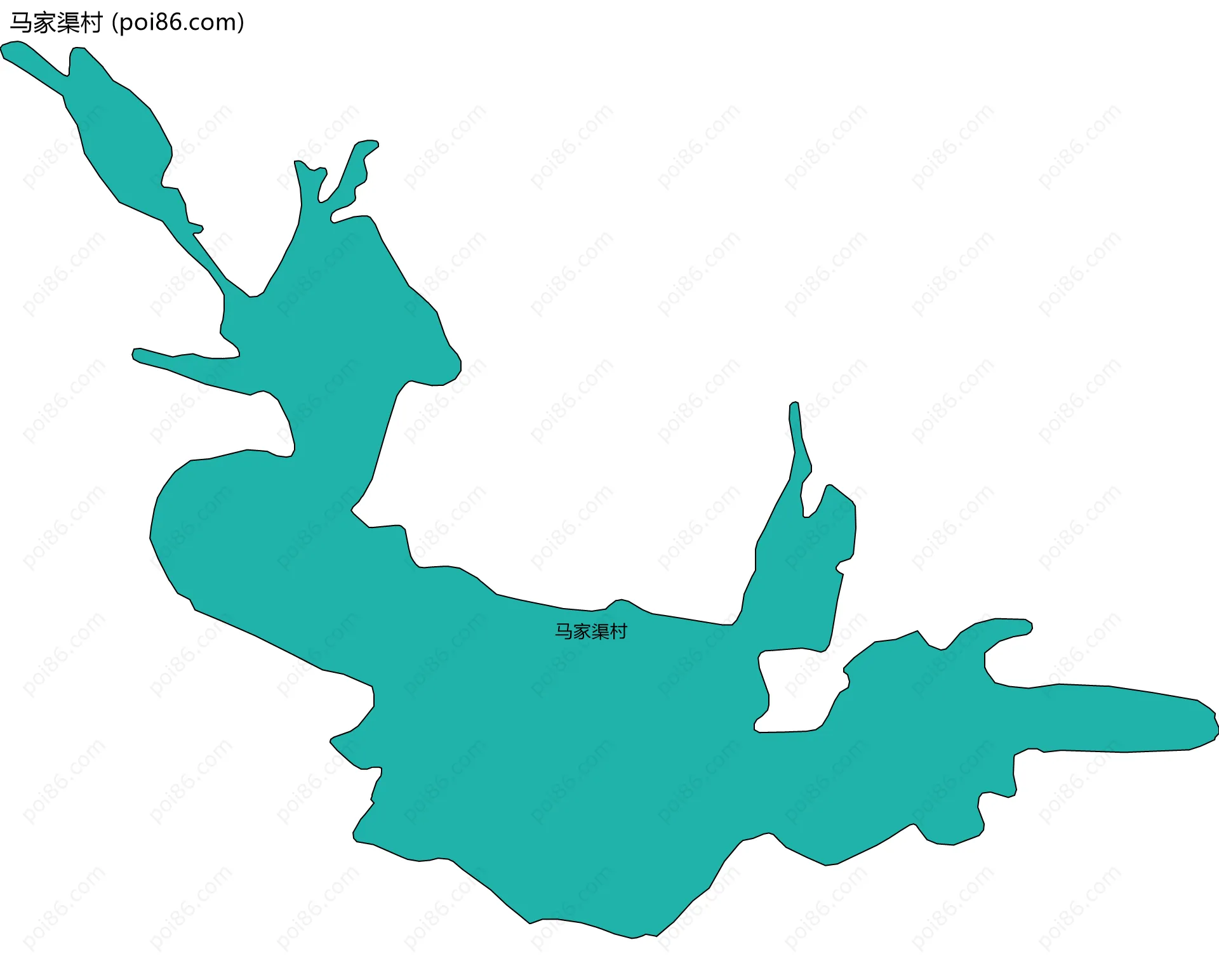 马家渠村边界地图
