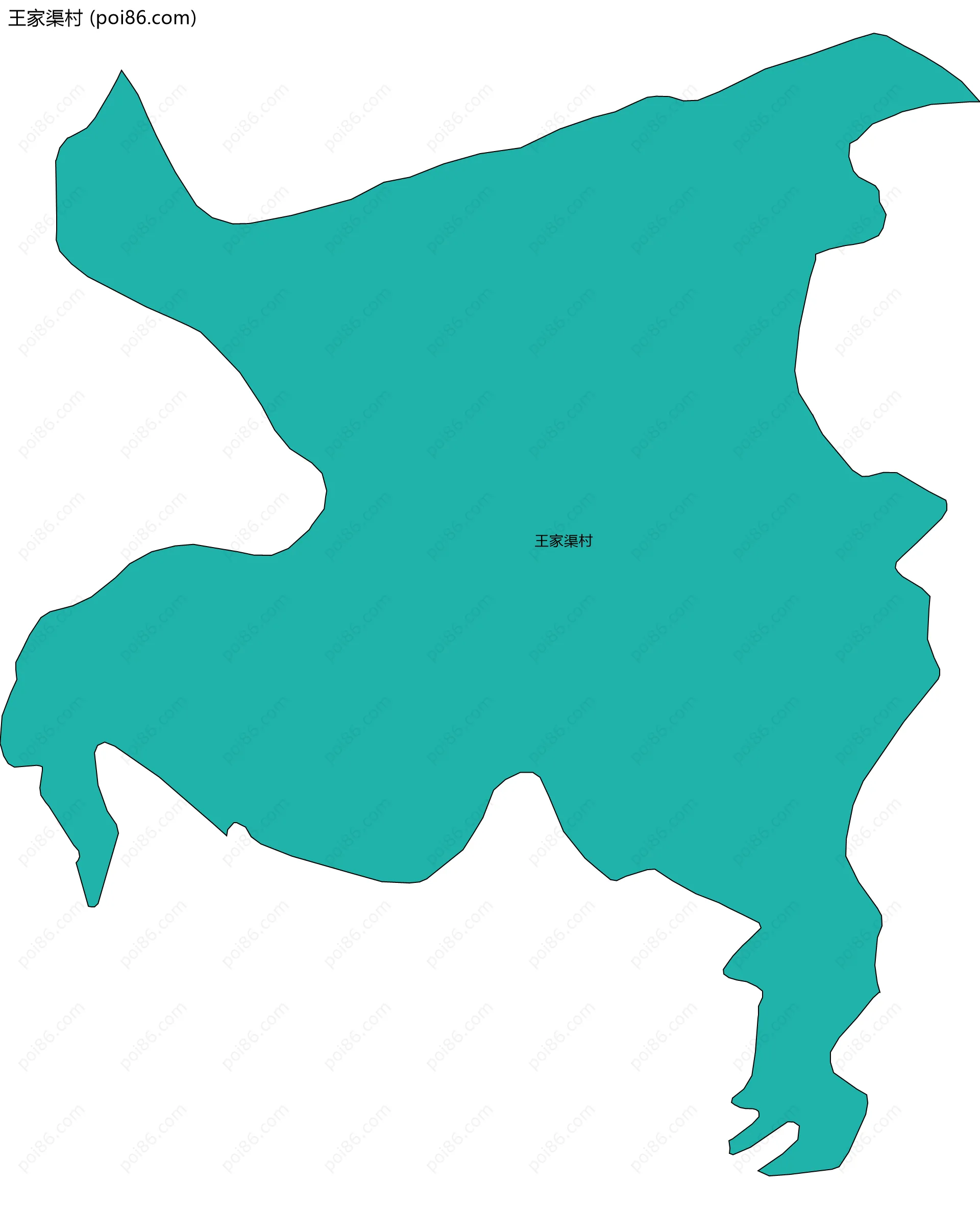 王家渠村边界地图