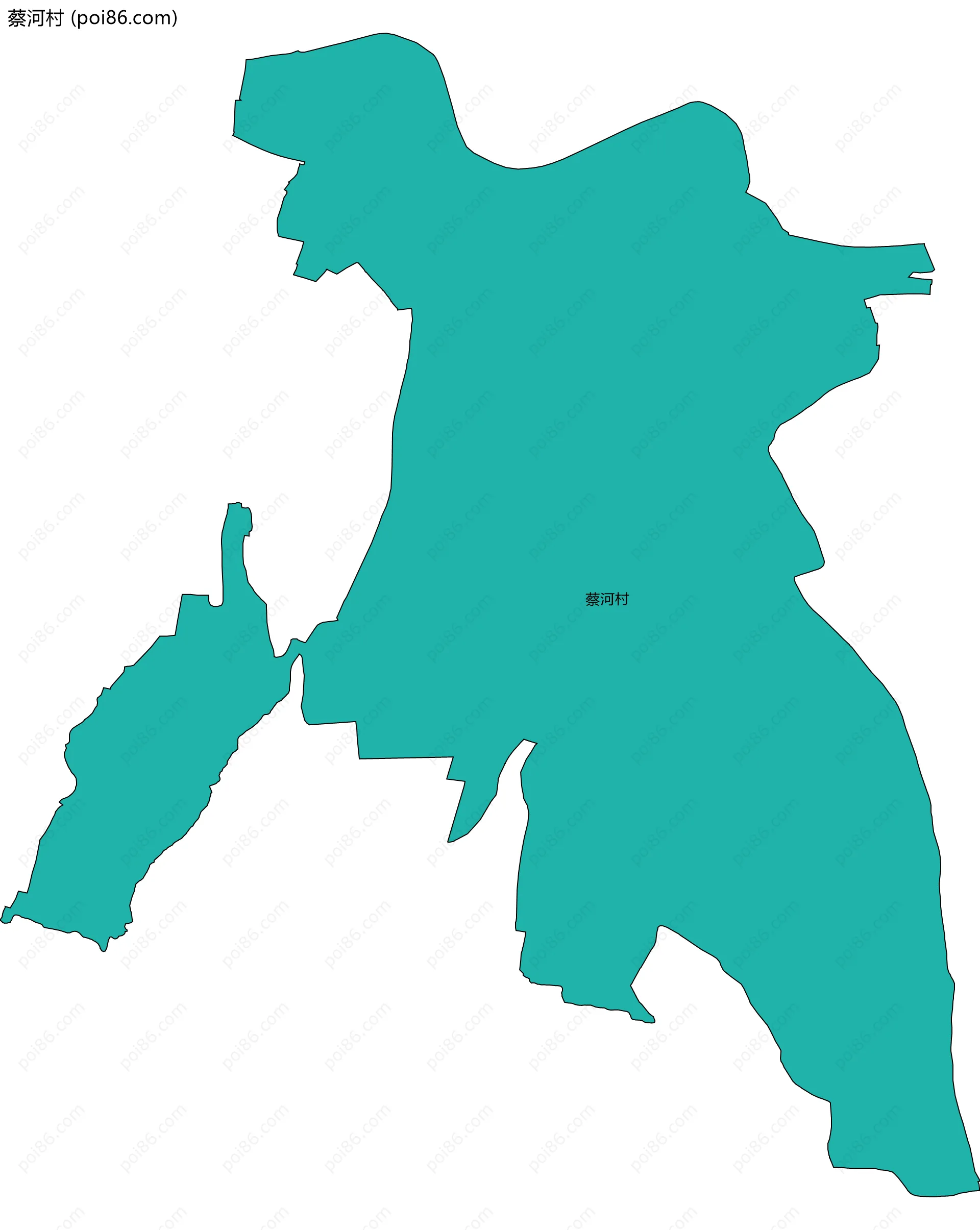 蔡河村边界地图