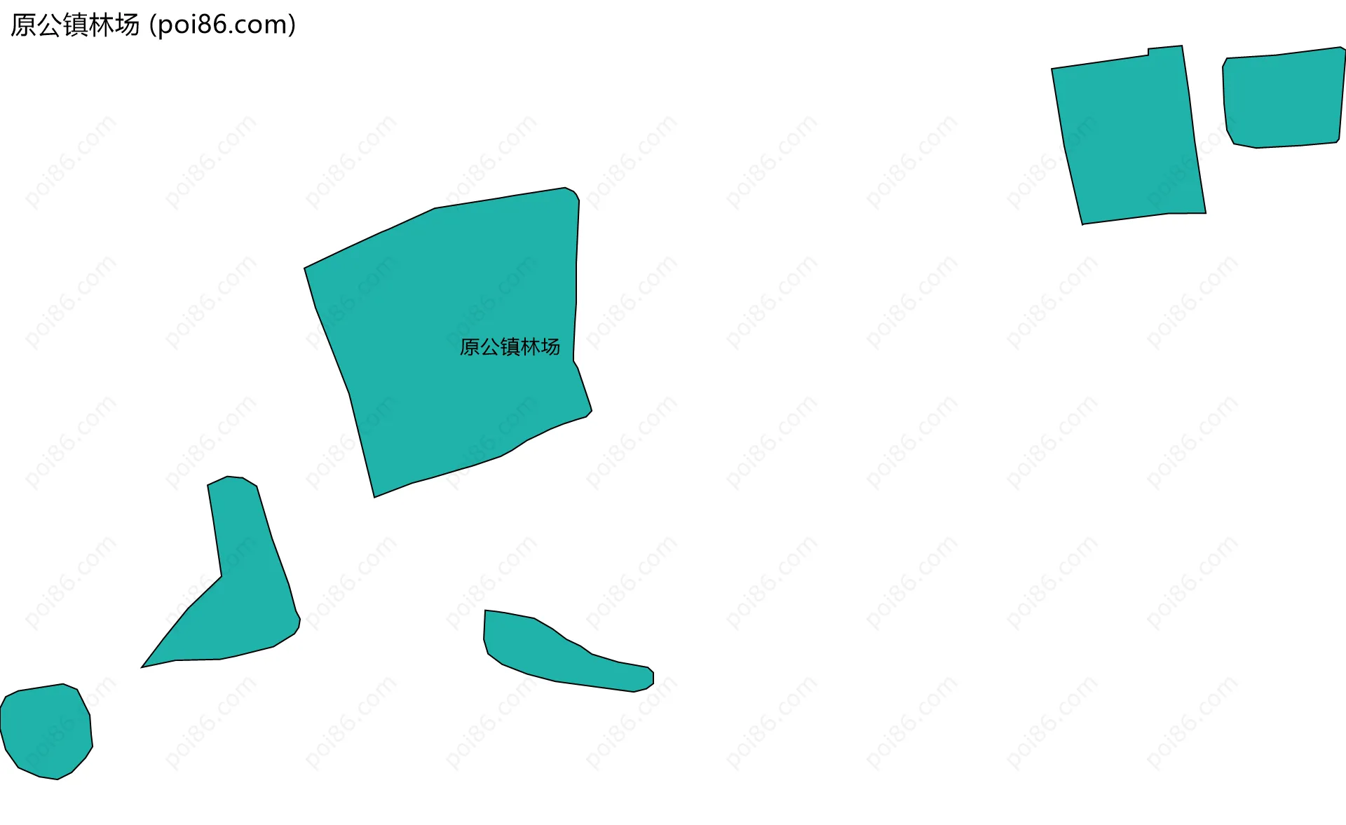 原公镇林场边界地图(五级行政区划)