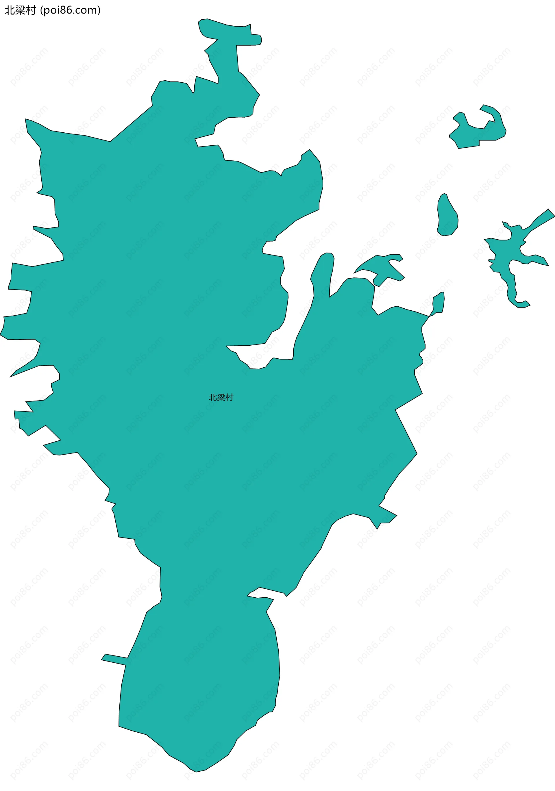 北梁村边界地图