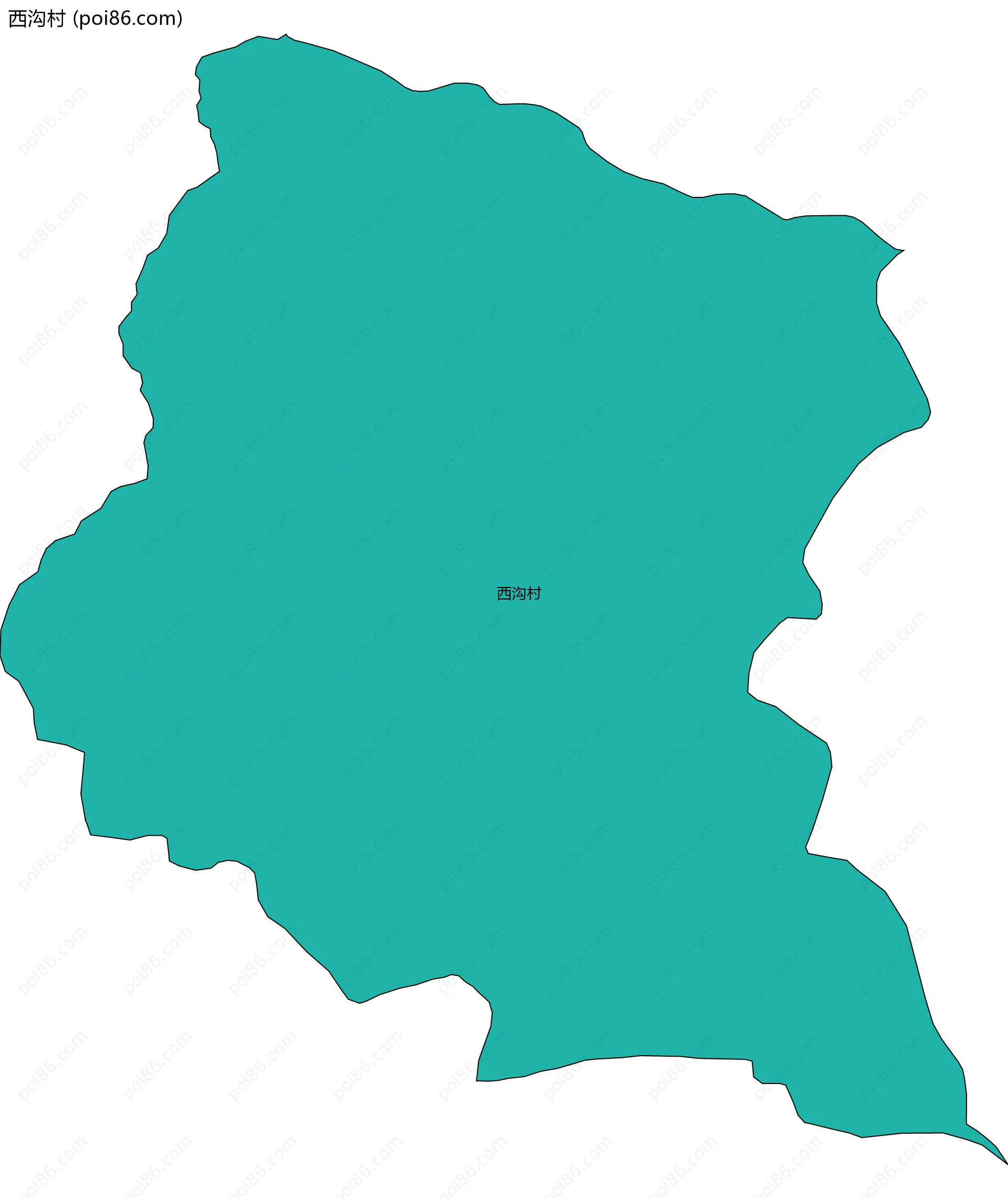 西沟村边界地图