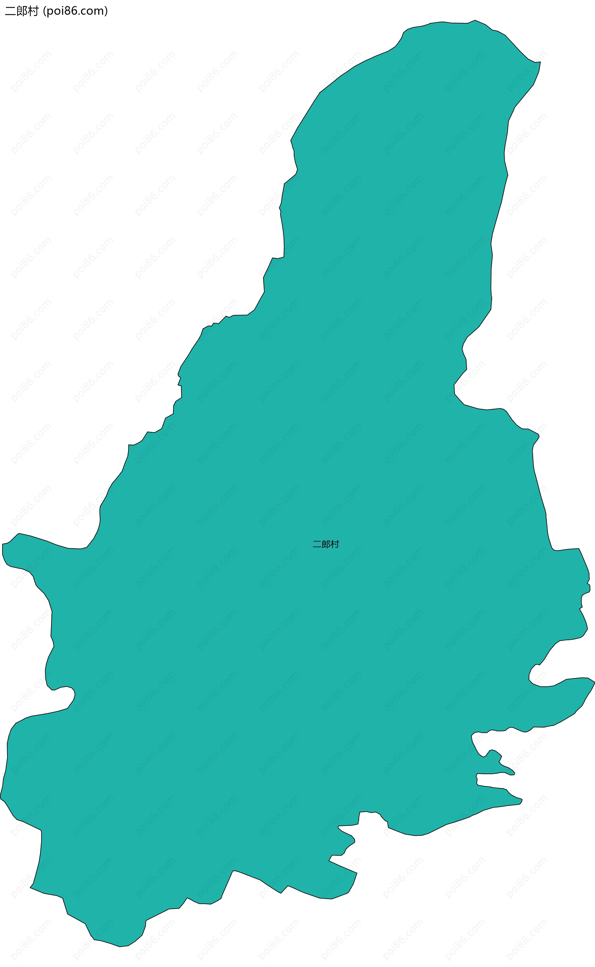 二郎村边界地图