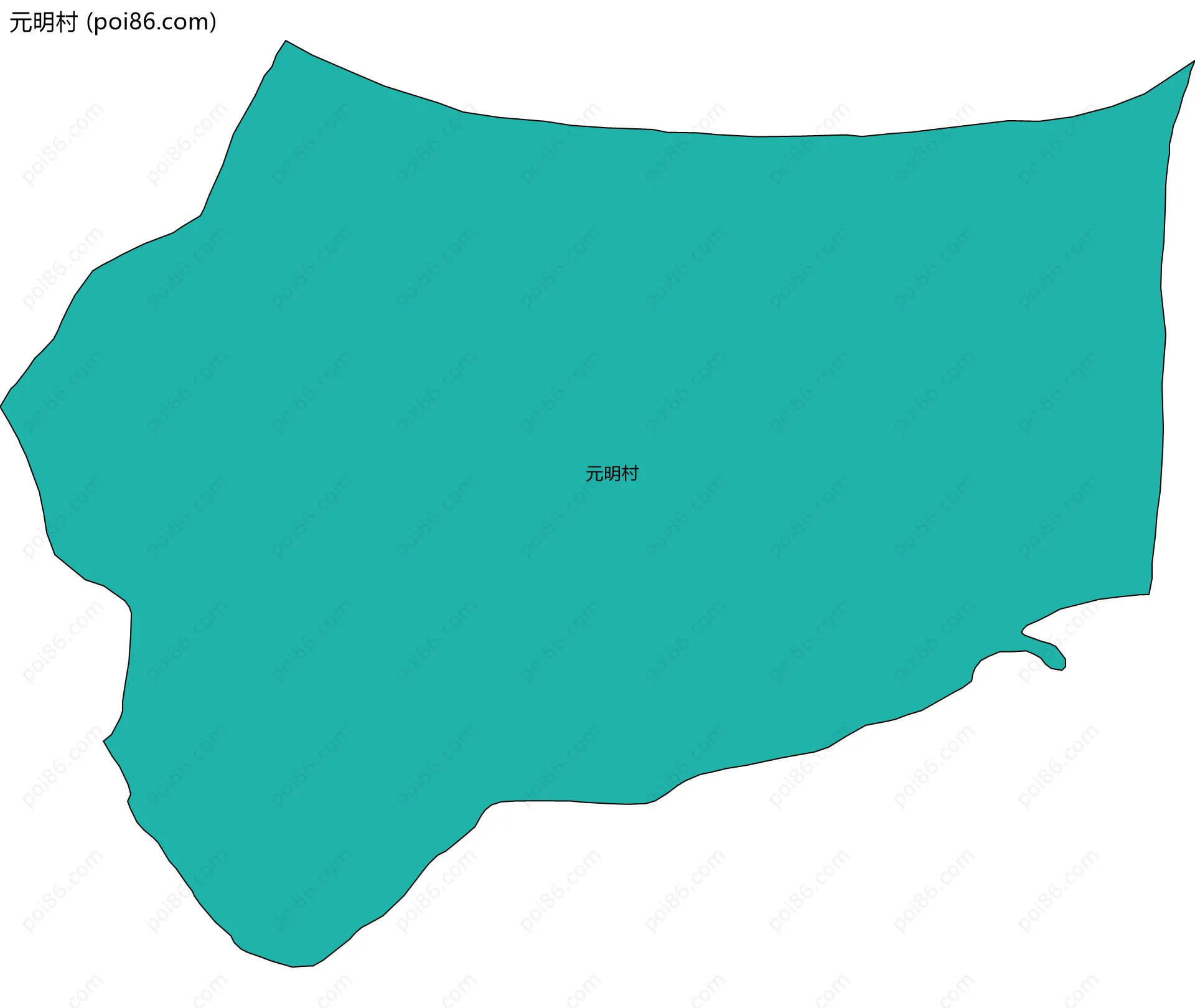 元明村边界地图