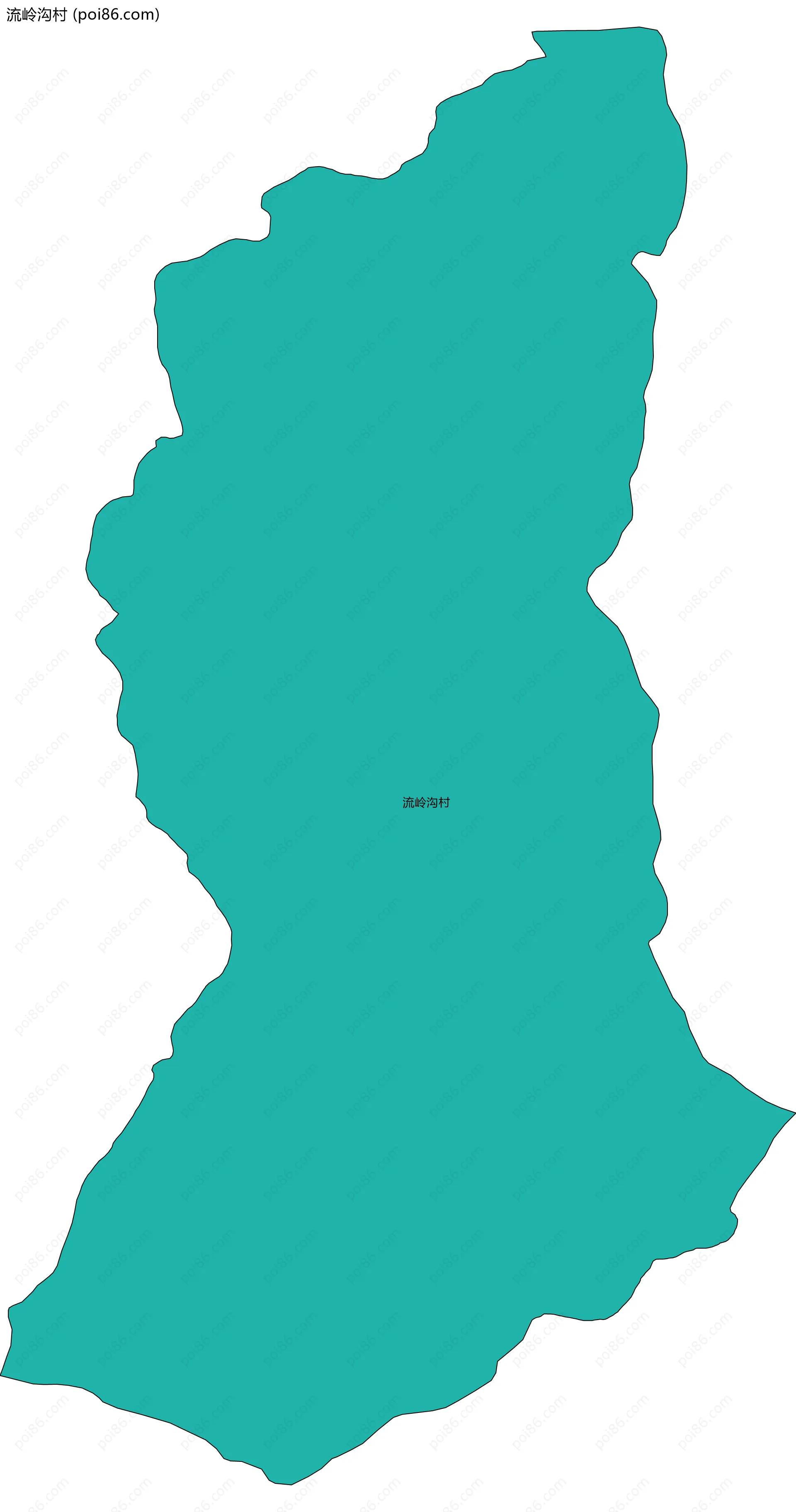 流岭沟村边界地图