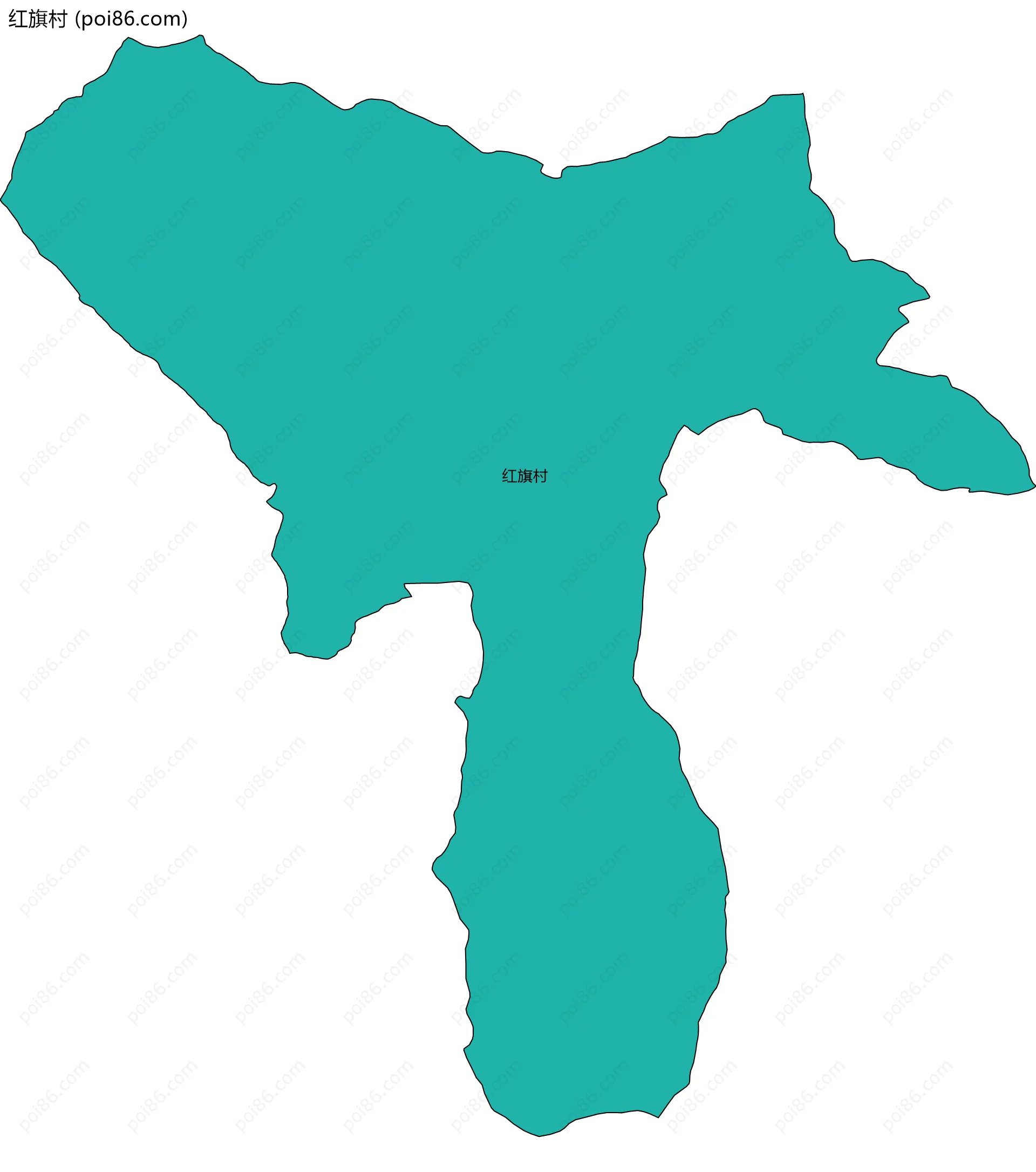 红旗村边界地图