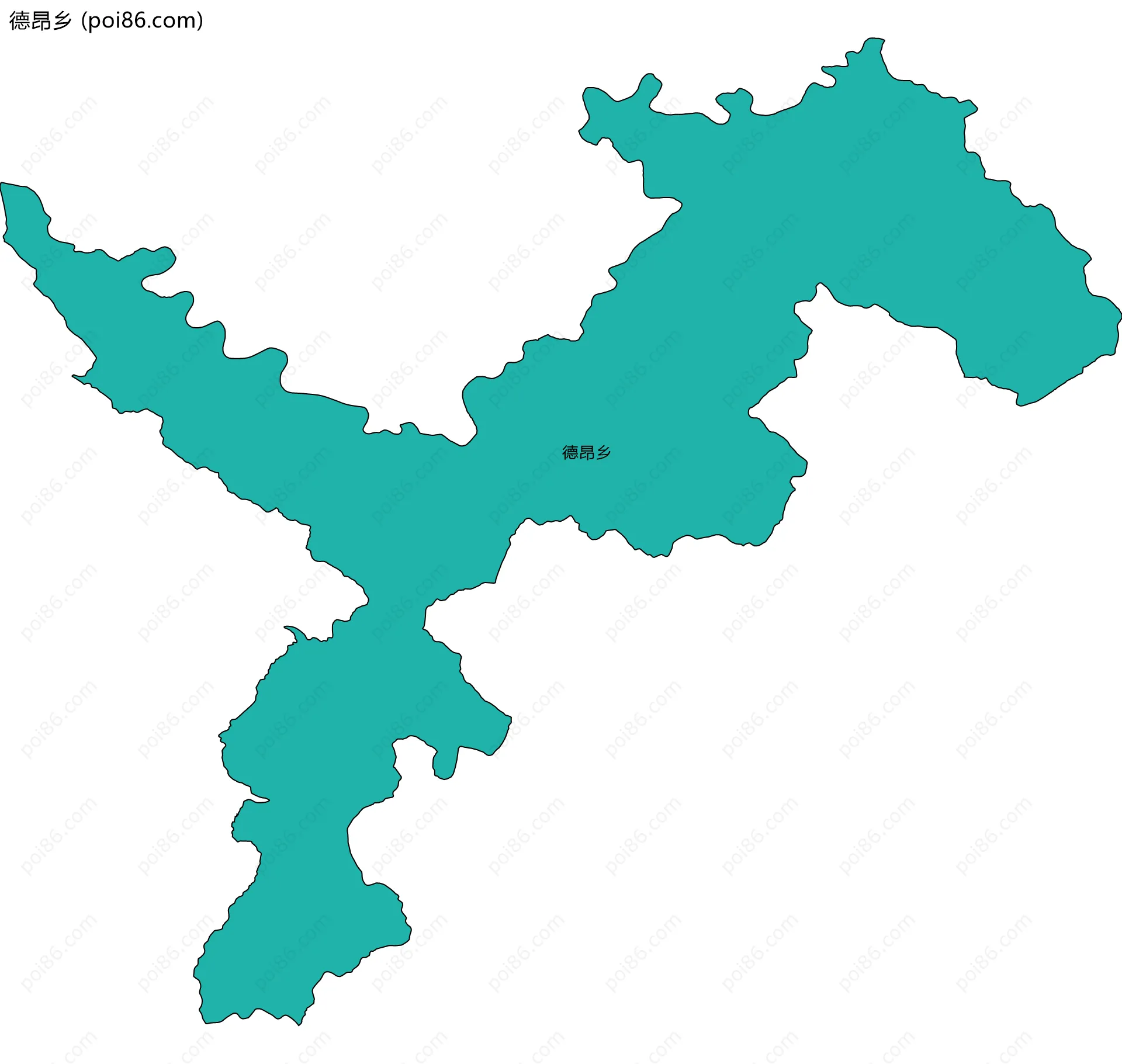 德昂乡边界地图(五级行政区划)