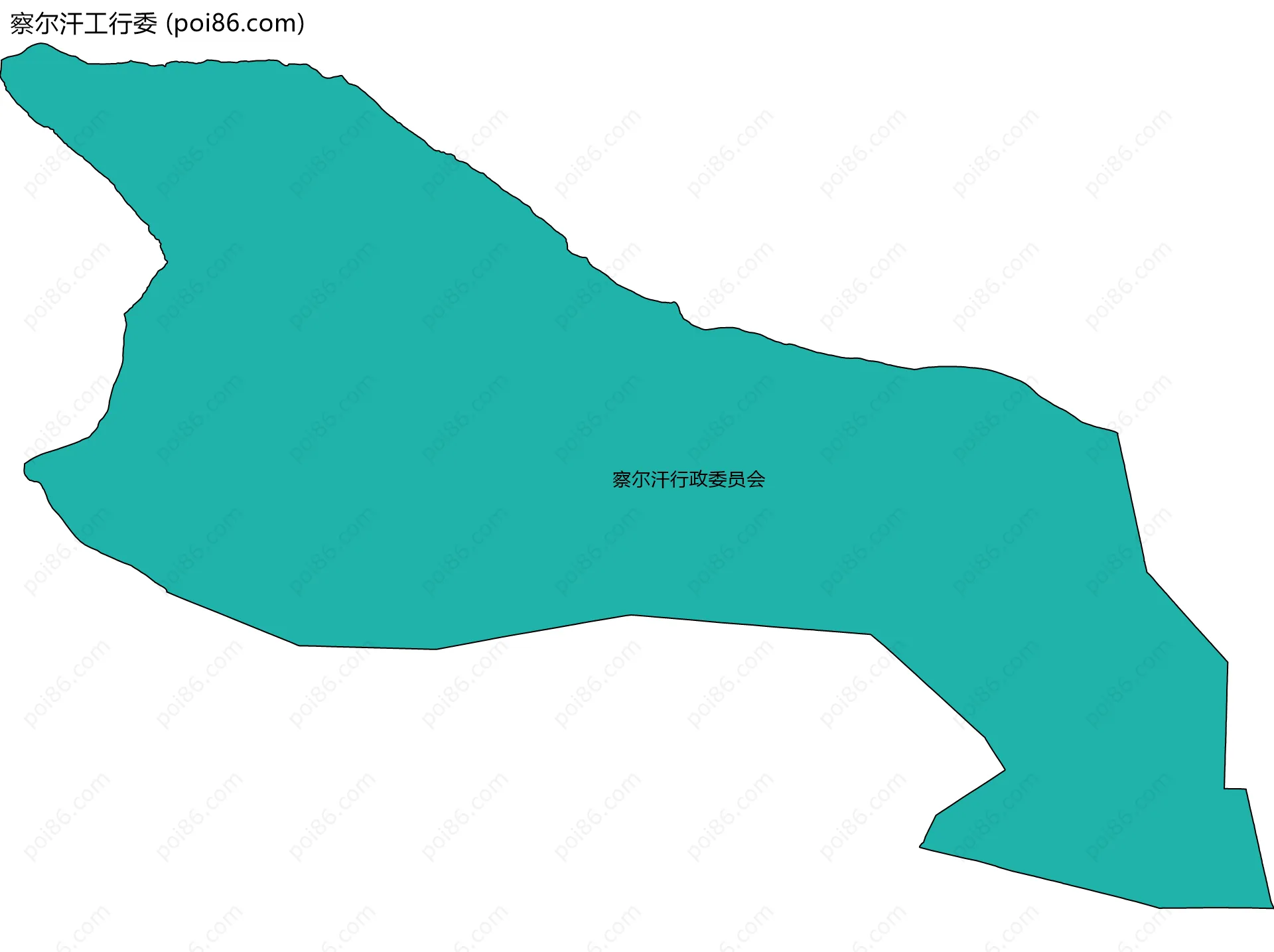 察尔汗工行委边界地图(五级行政区划)
