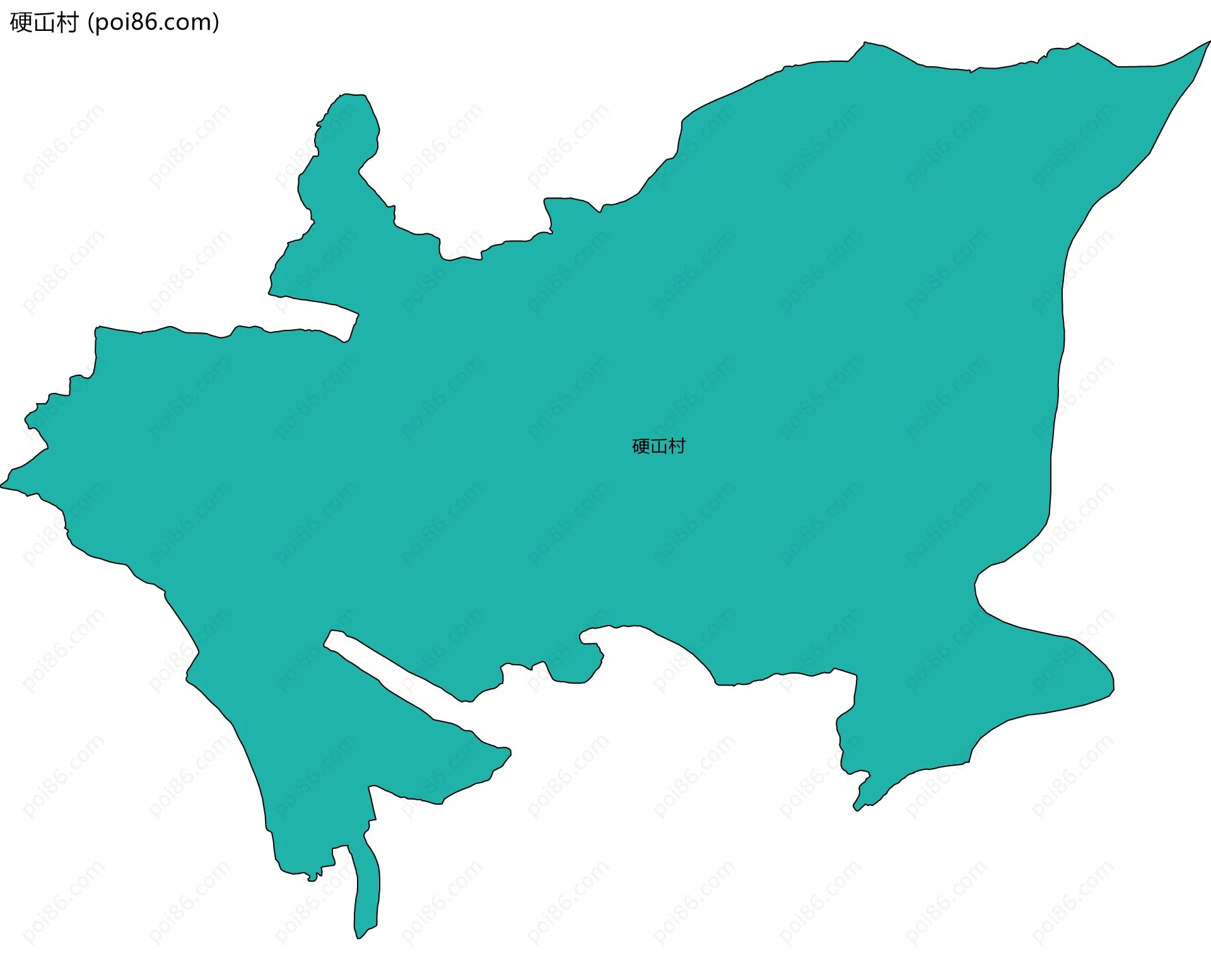 硬屲村边界地图