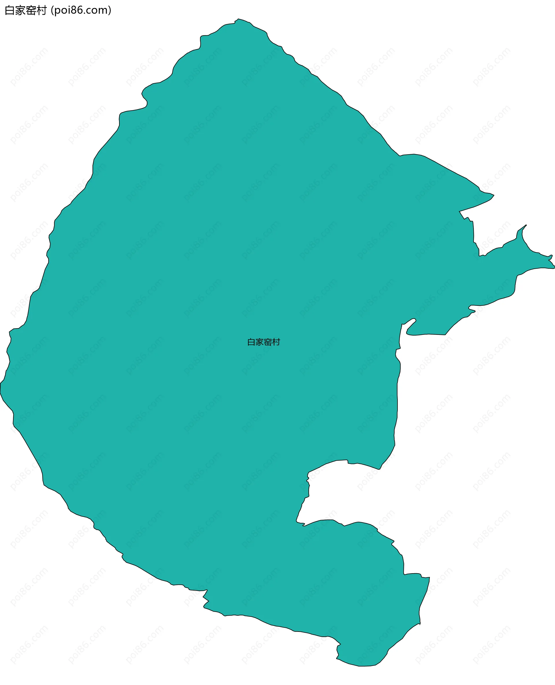 白家窑村边界地图