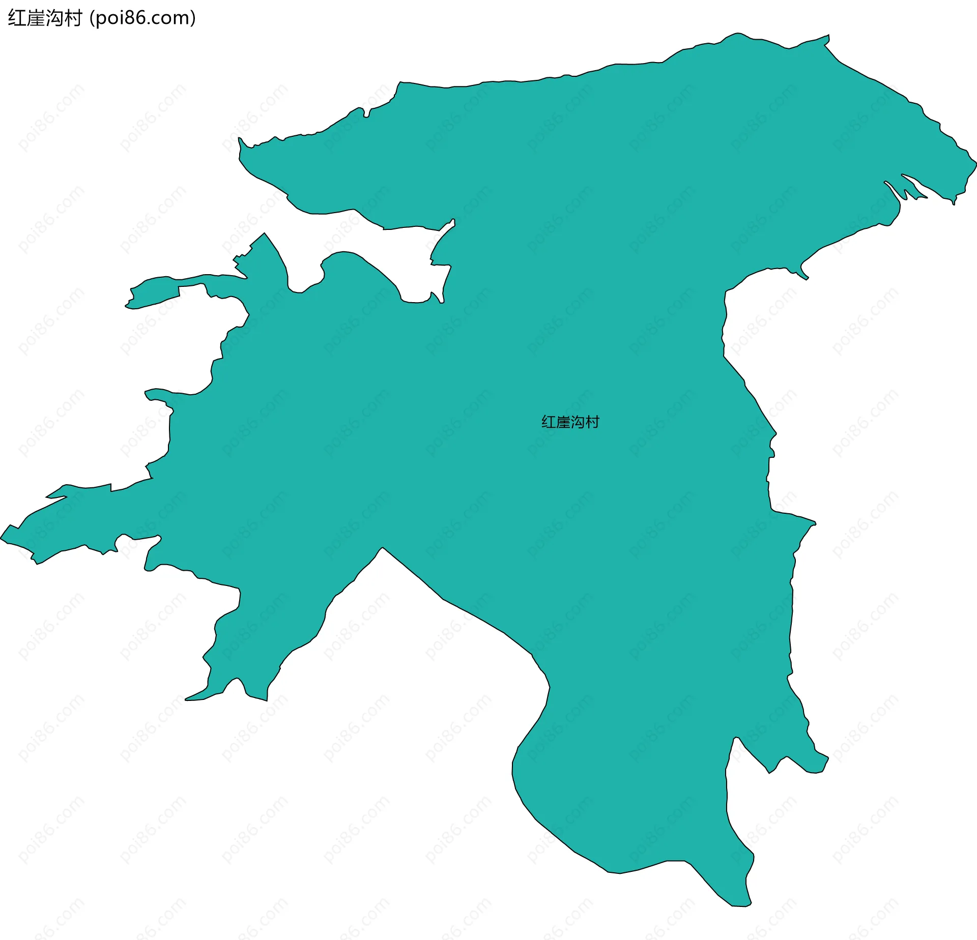 红崖沟村边界地图