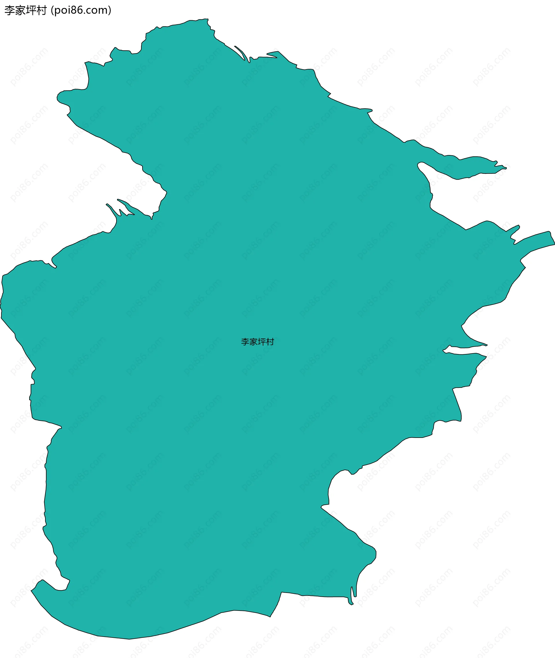李家坪村边界地图