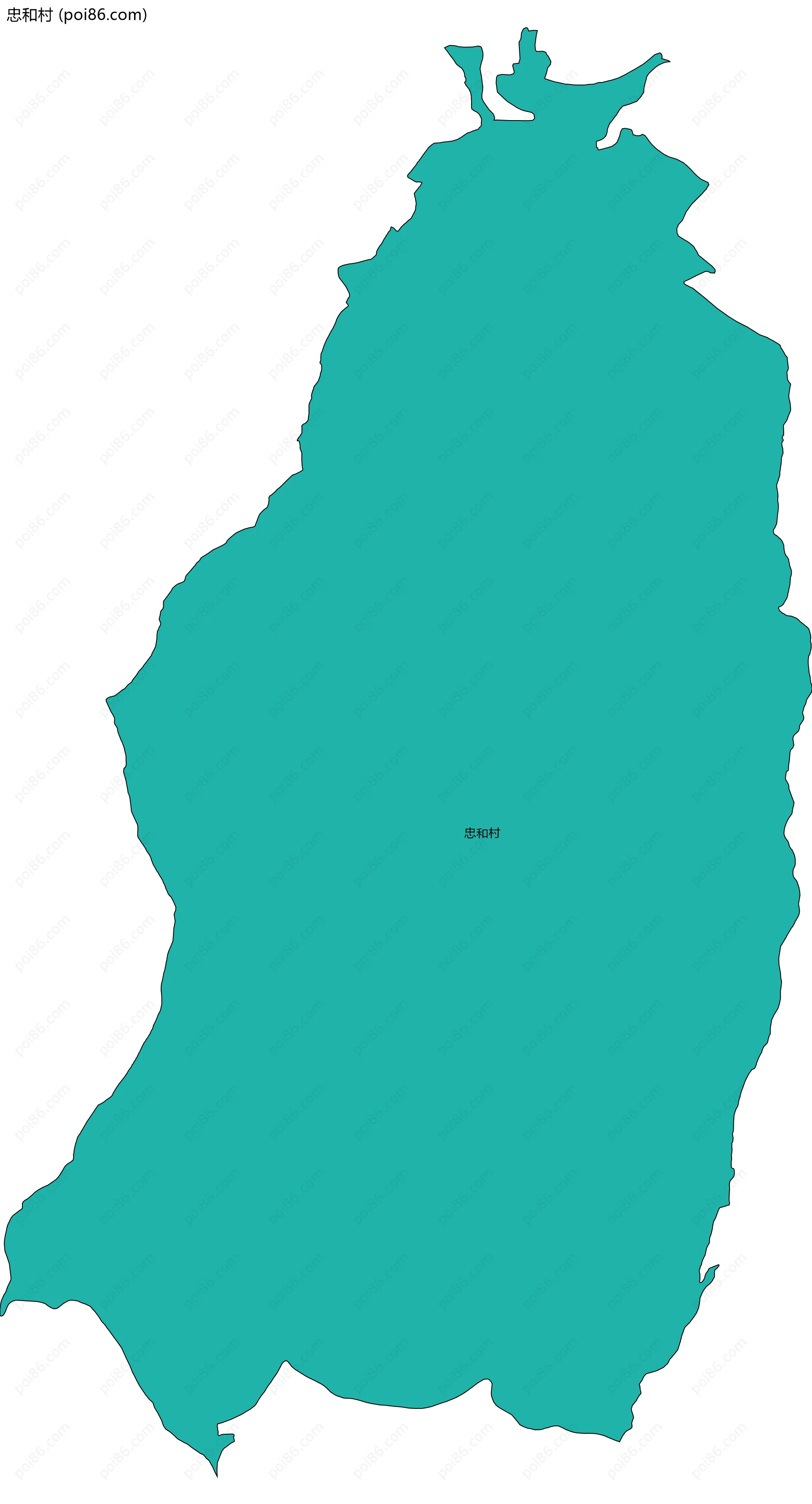 忠和村边界地图