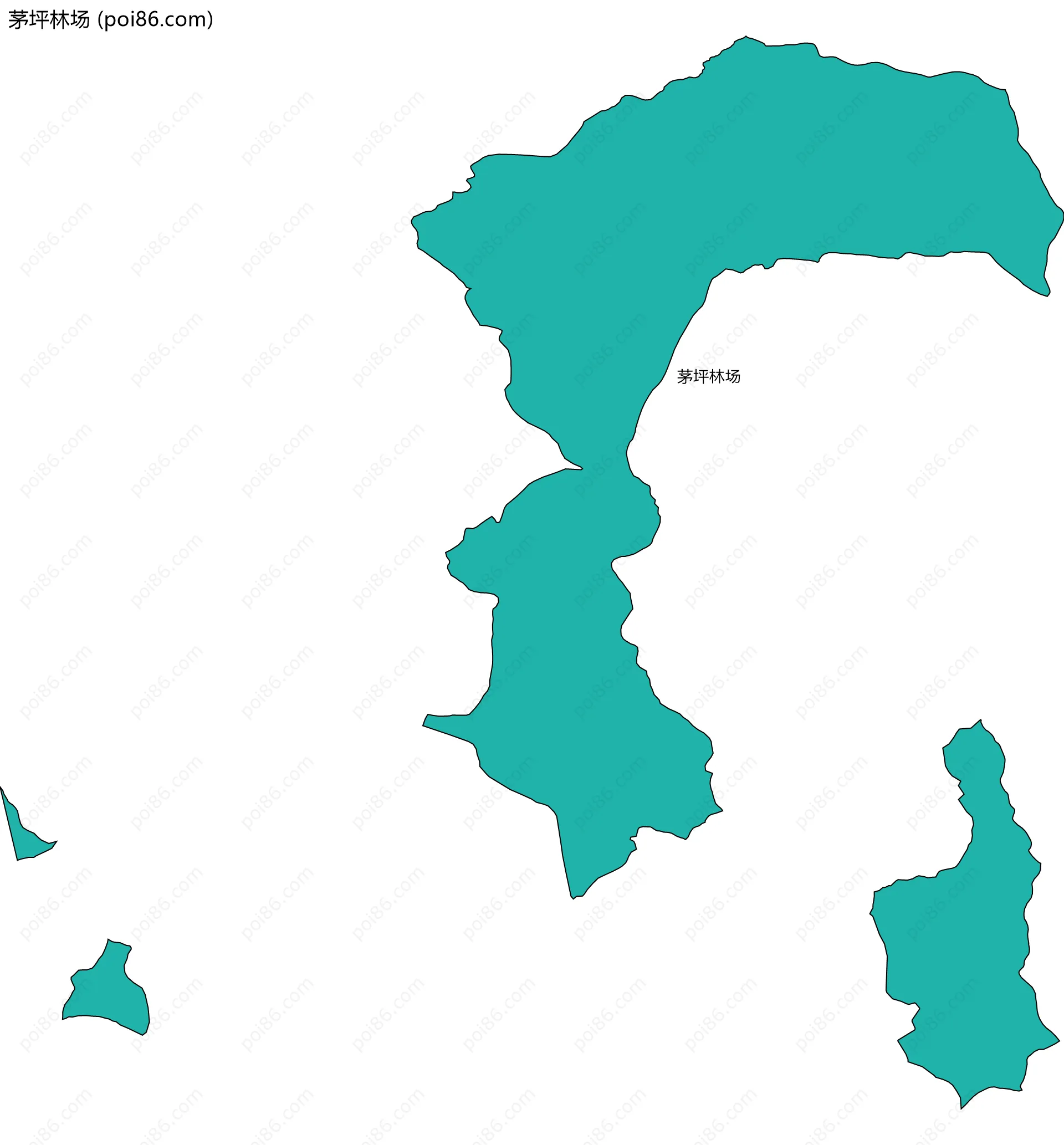 茅坪林场边界地图(五级行政区划)