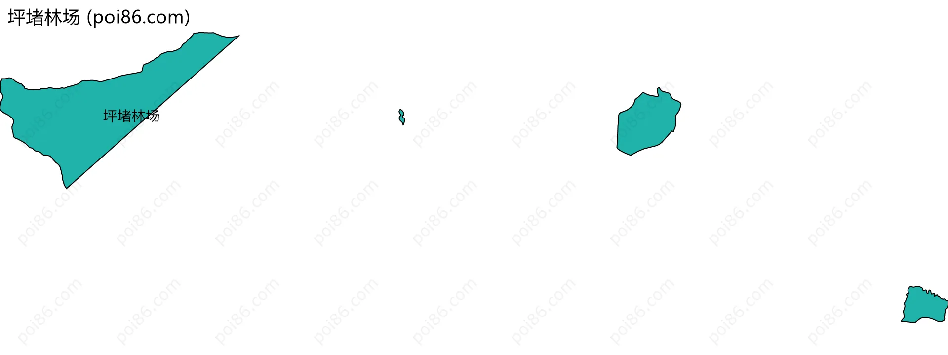 坪堵林场边界地图(五级行政区划)