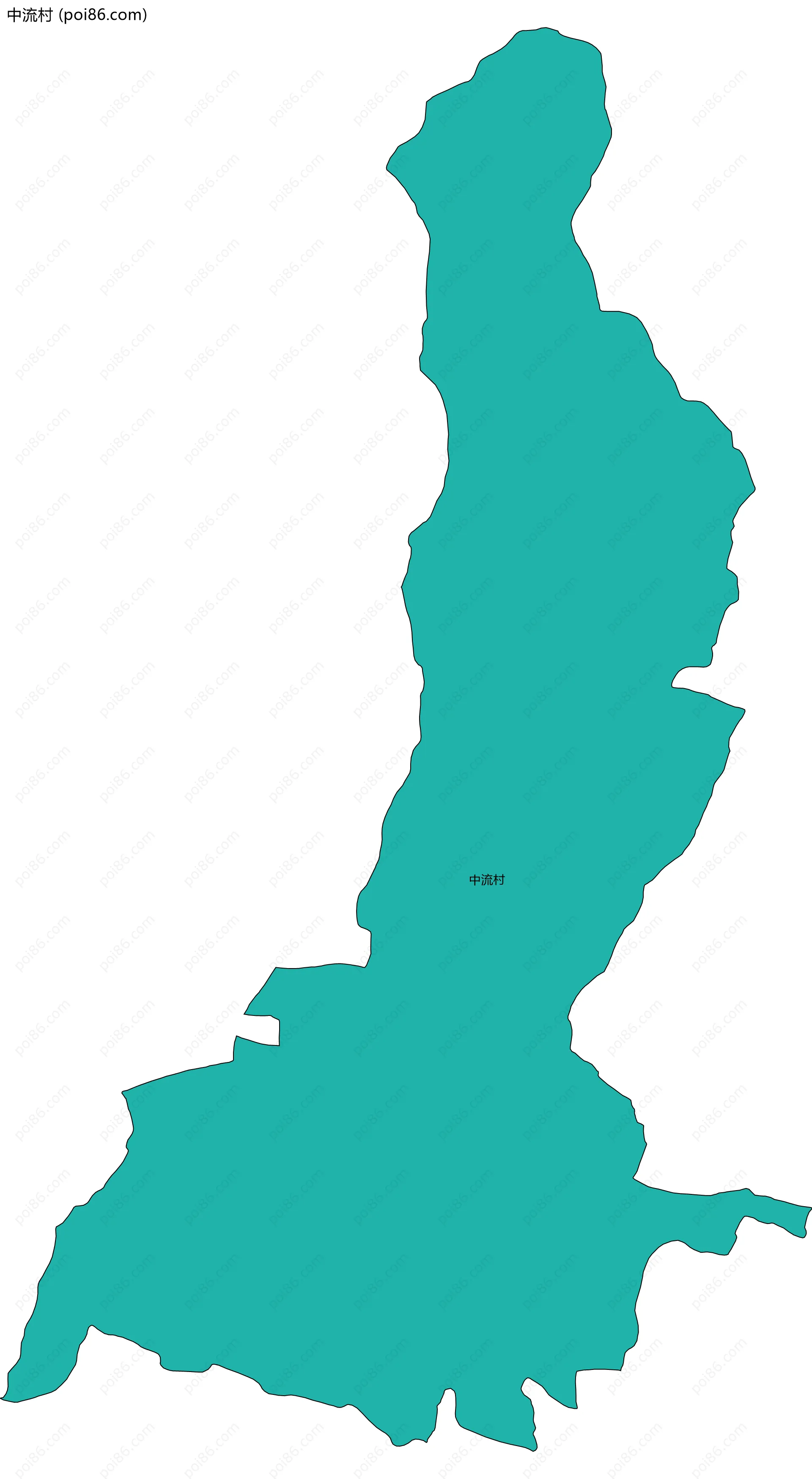 中流村边界地图