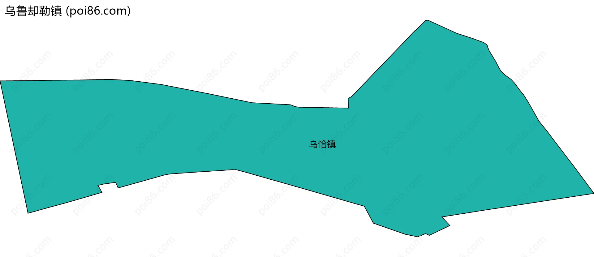 乌鲁却勒镇边界地图(五级行政区划)