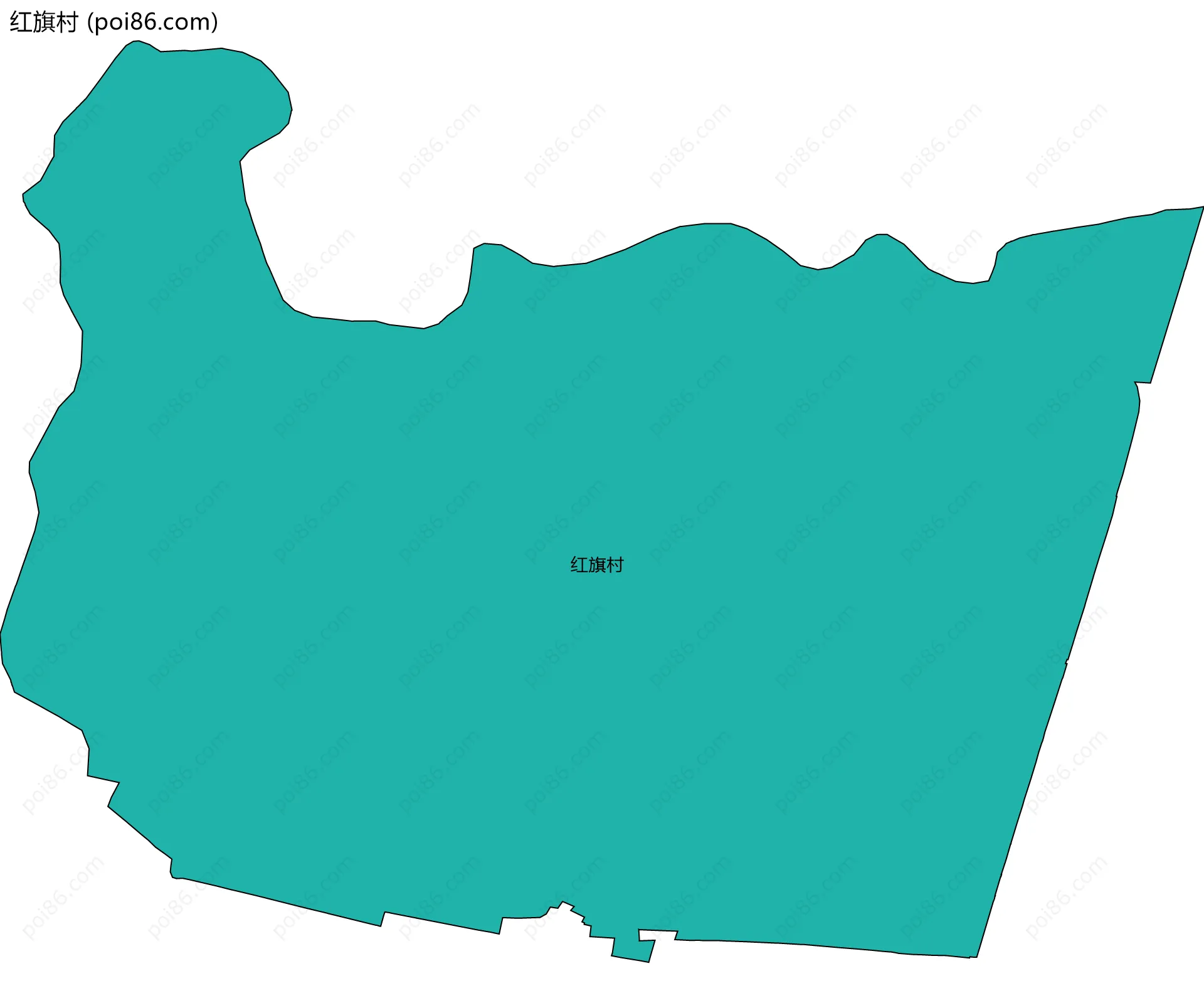 红旗村边界地图