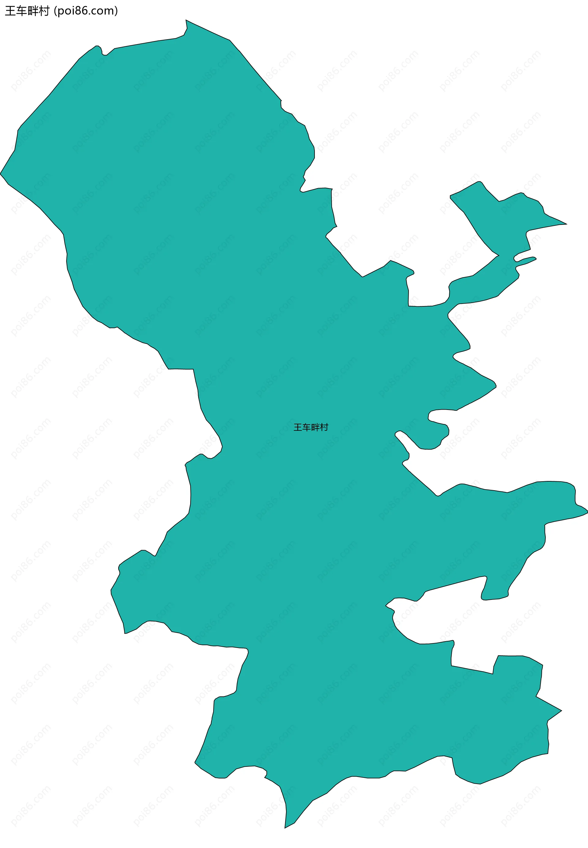 王车畔村边界地图