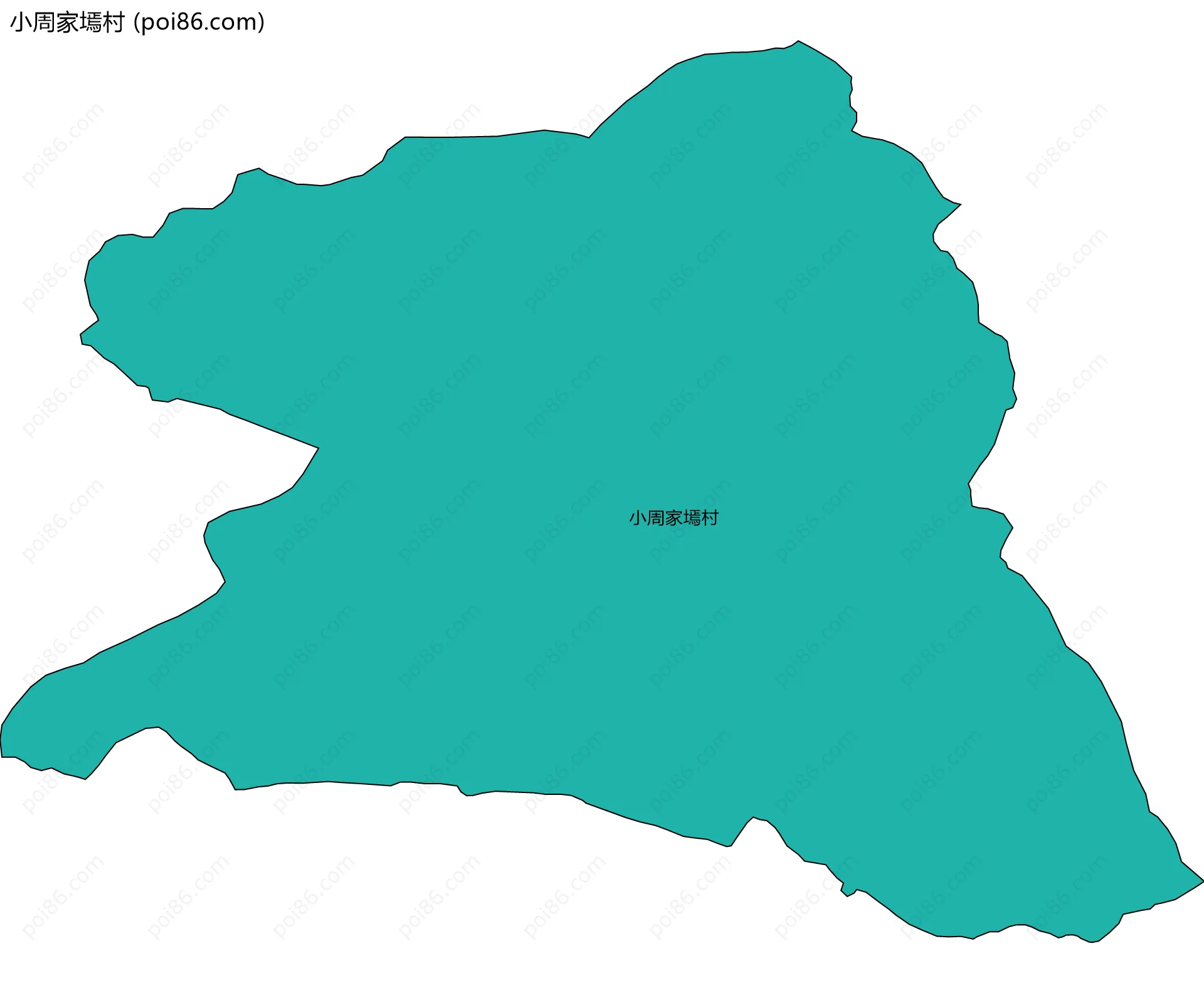 小周家墕村边界地图
