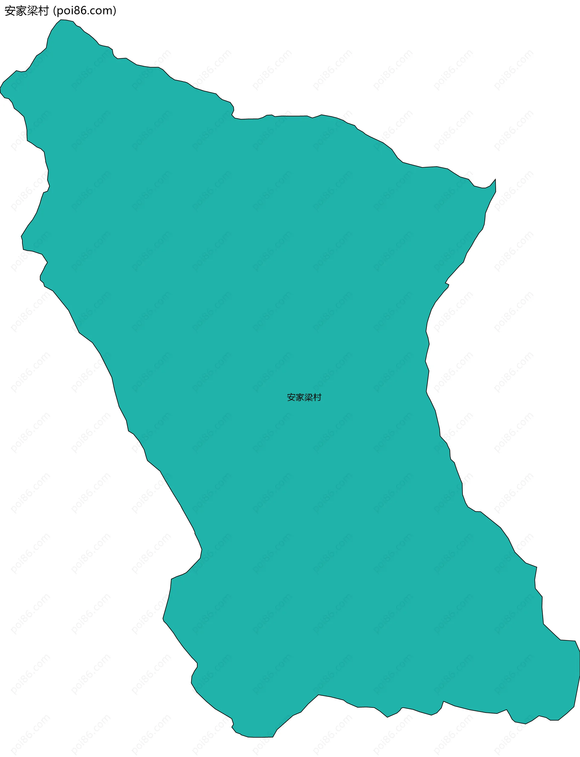 安家梁村边界地图