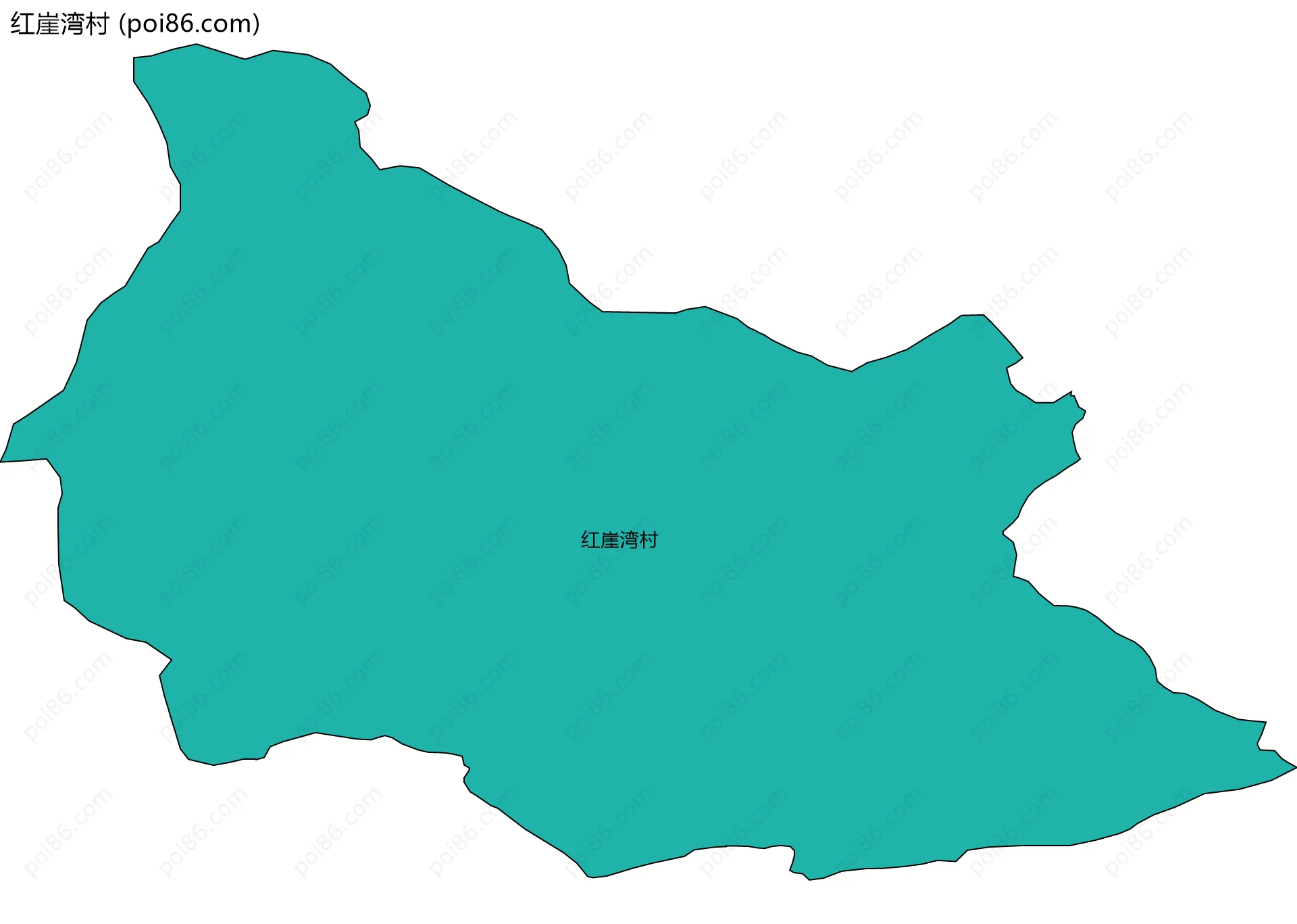 红崖湾村边界地图