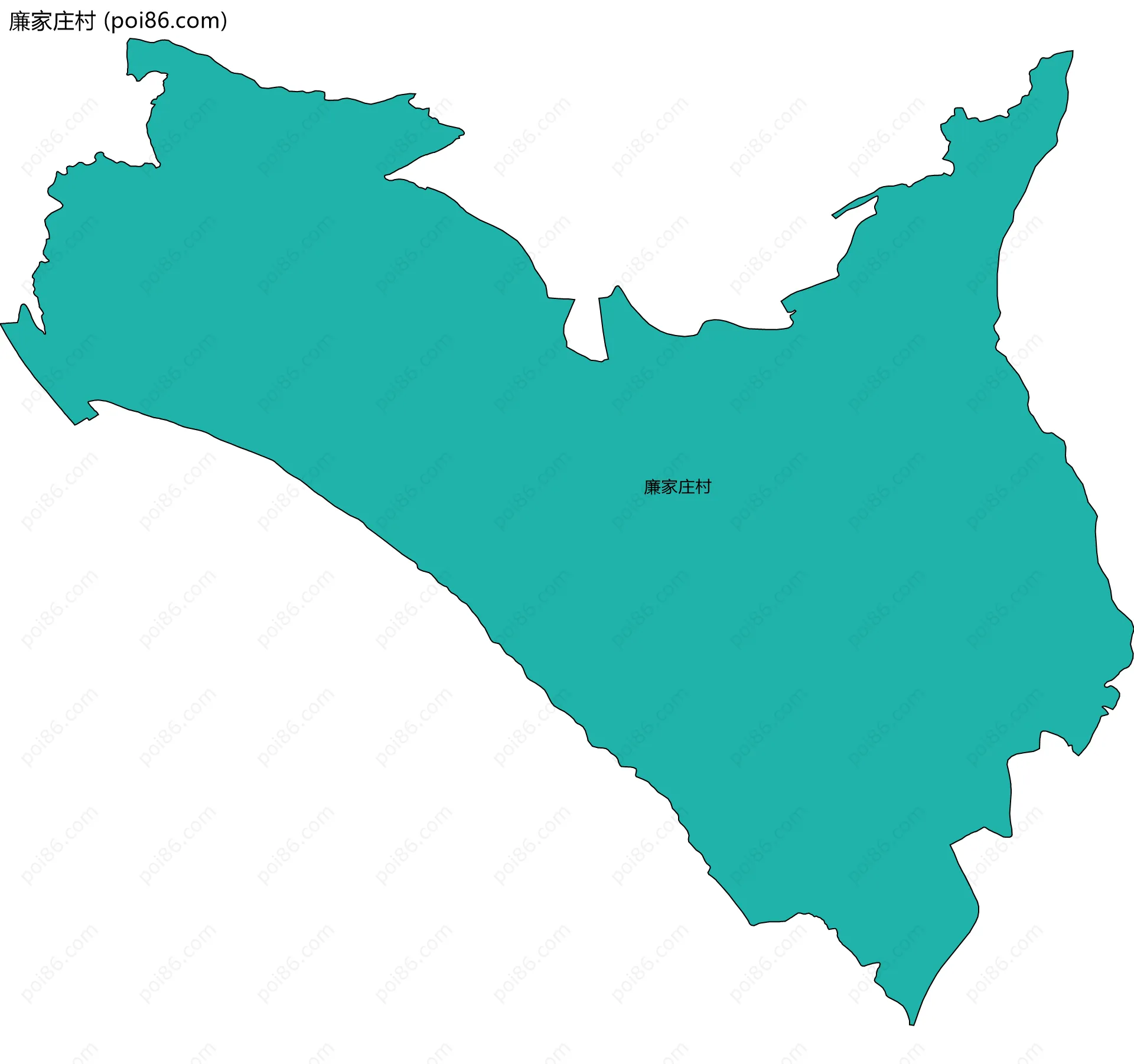 廉家庄村边界地图