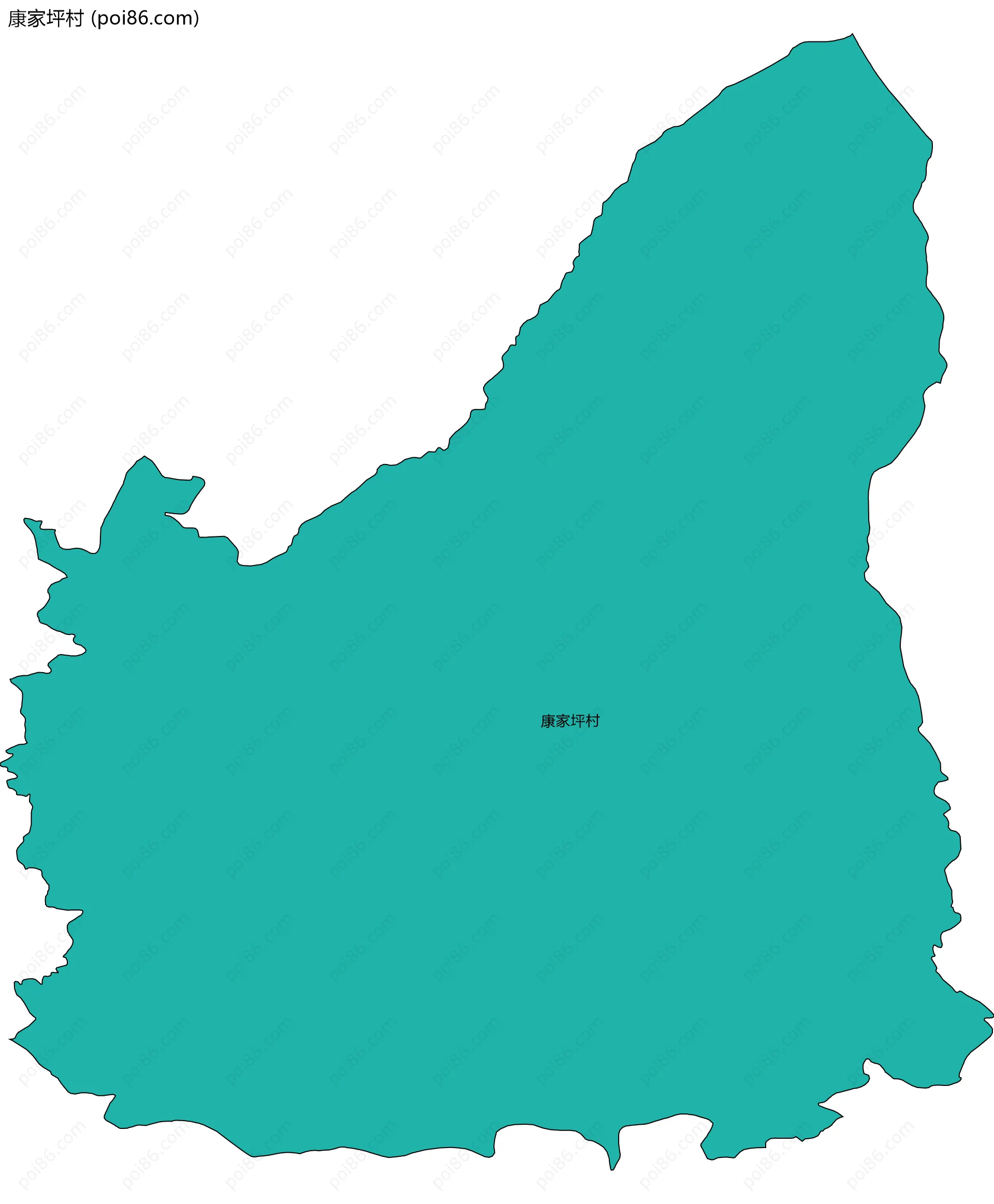 康家坪村边界地图