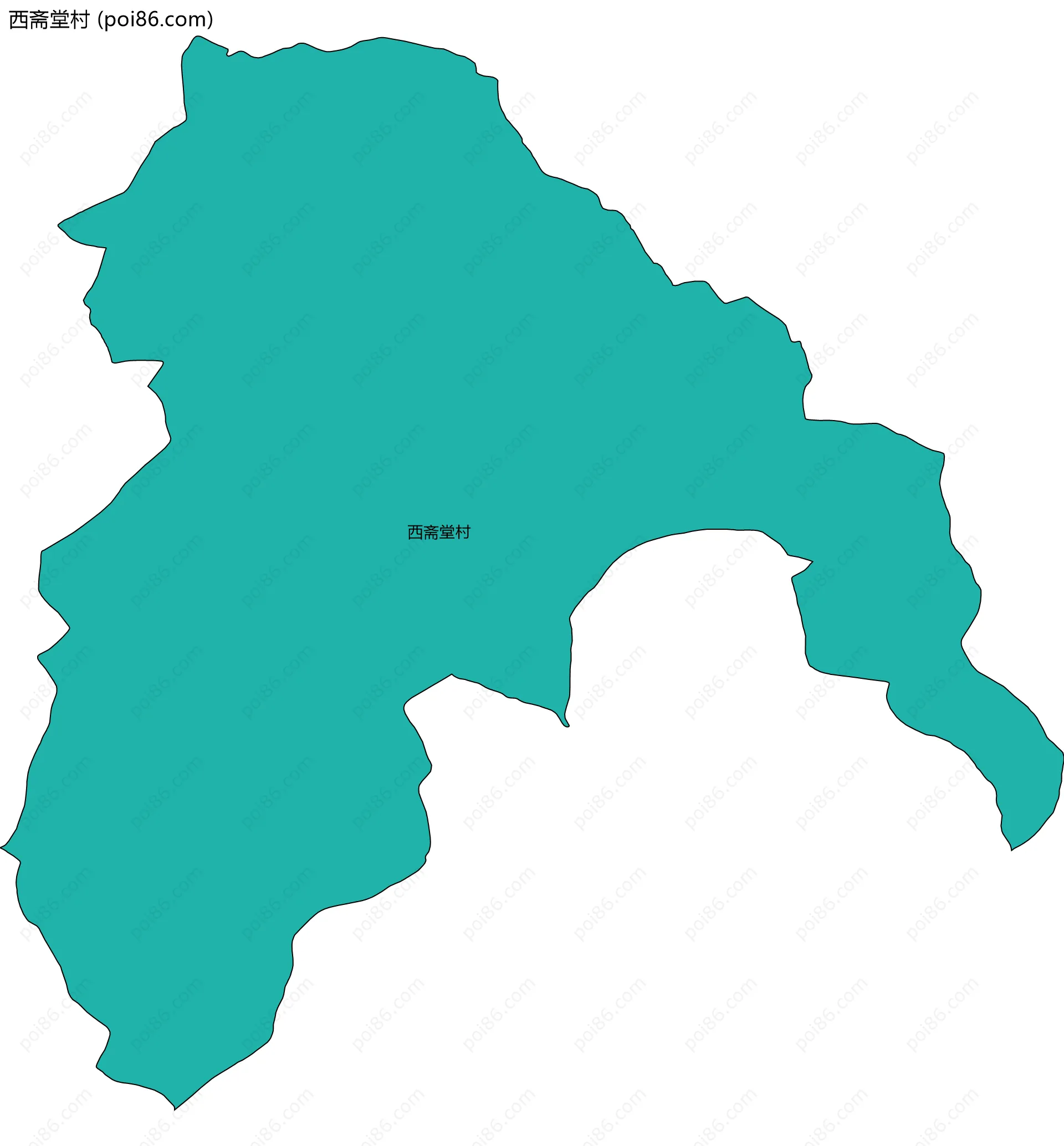 西斋堂村边界地图