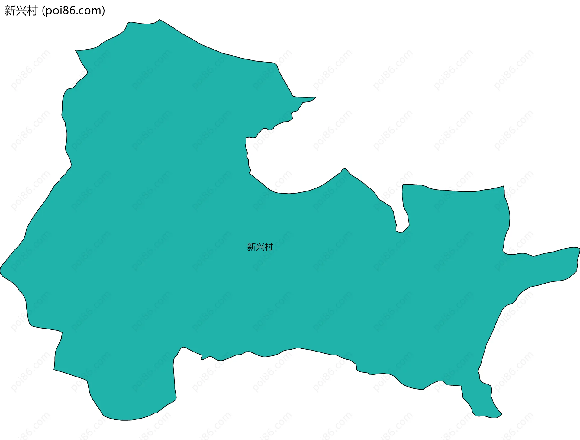 新兴村边界地图