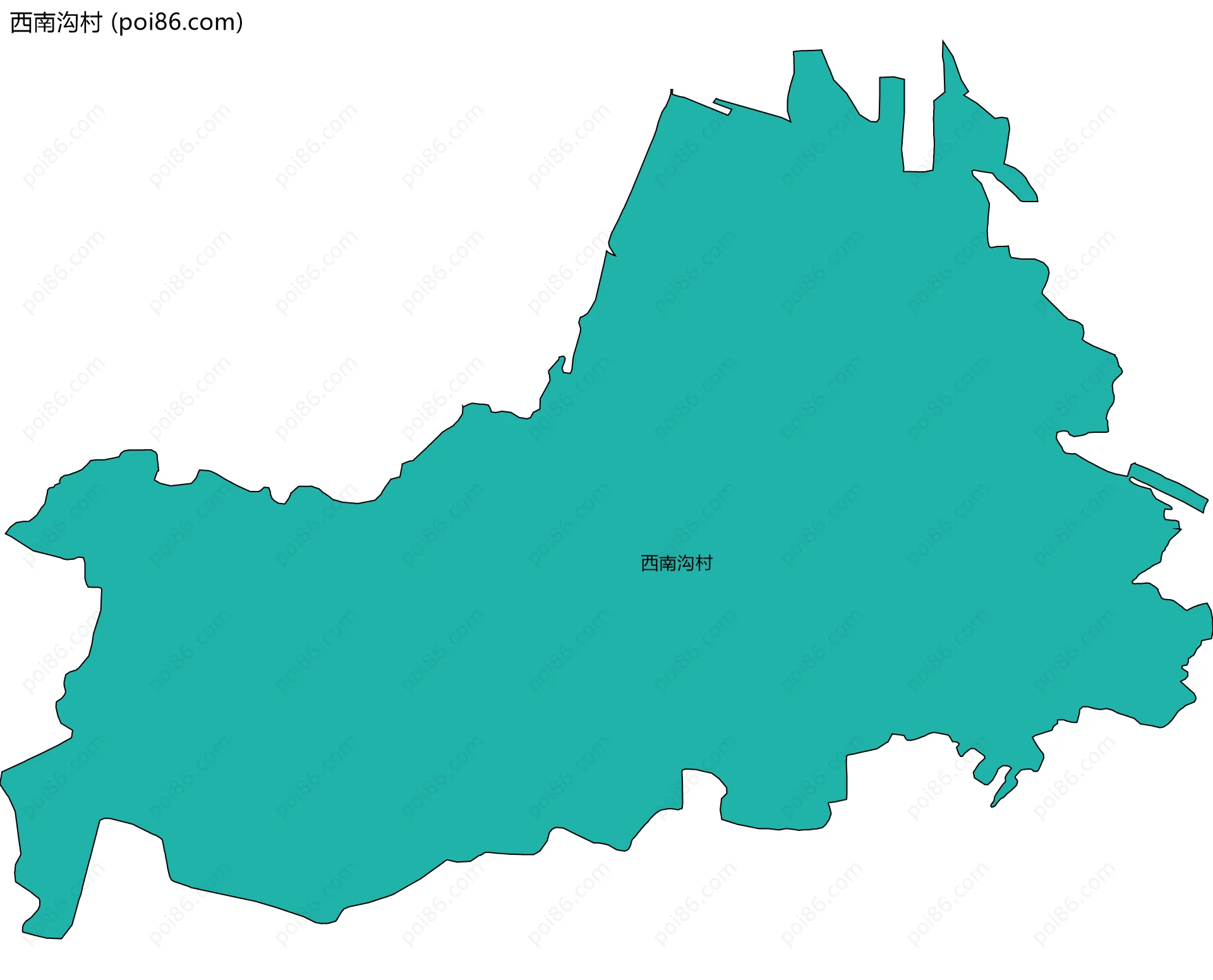 西南沟村边界地图