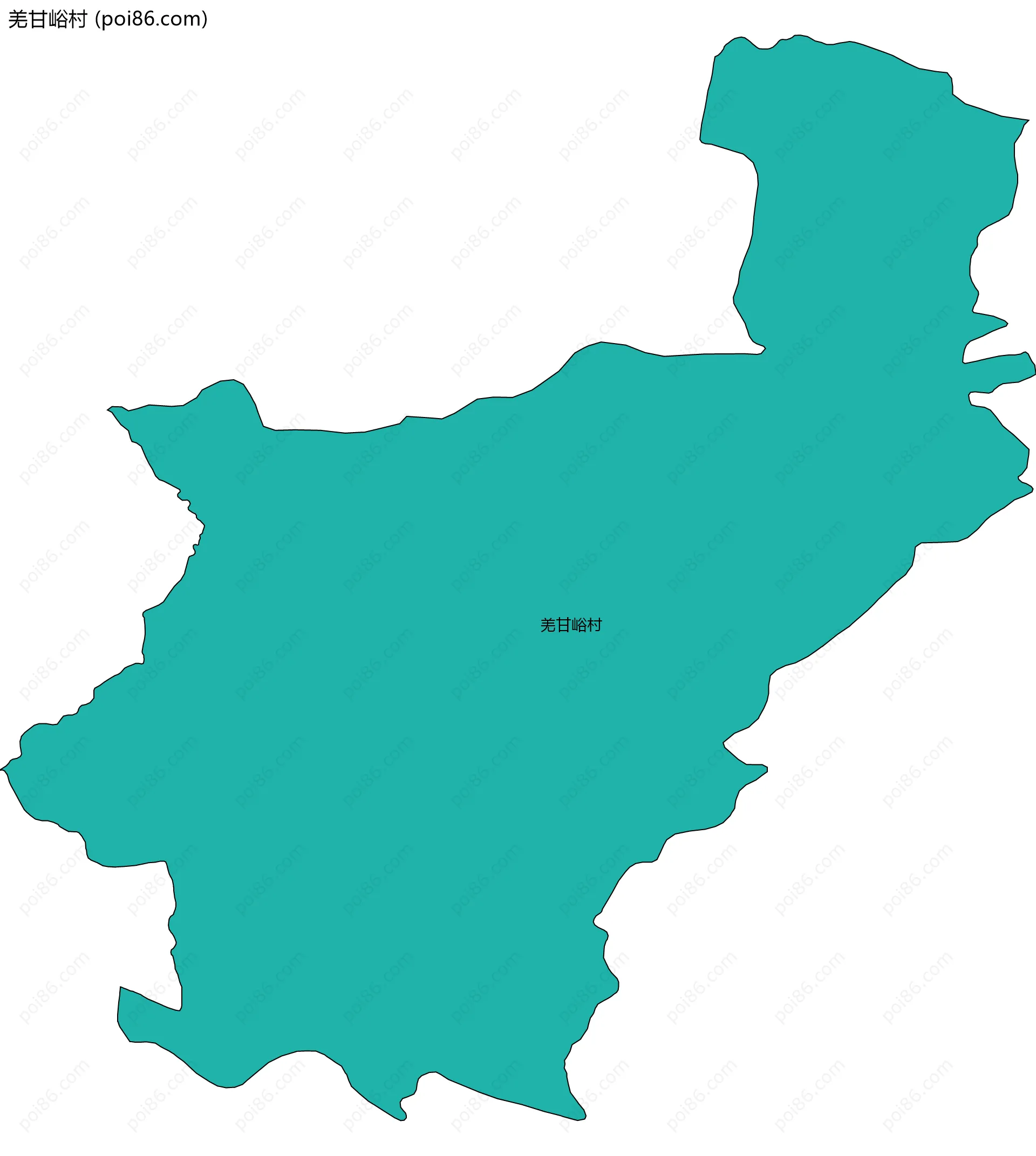 羌甘峪村边界地图