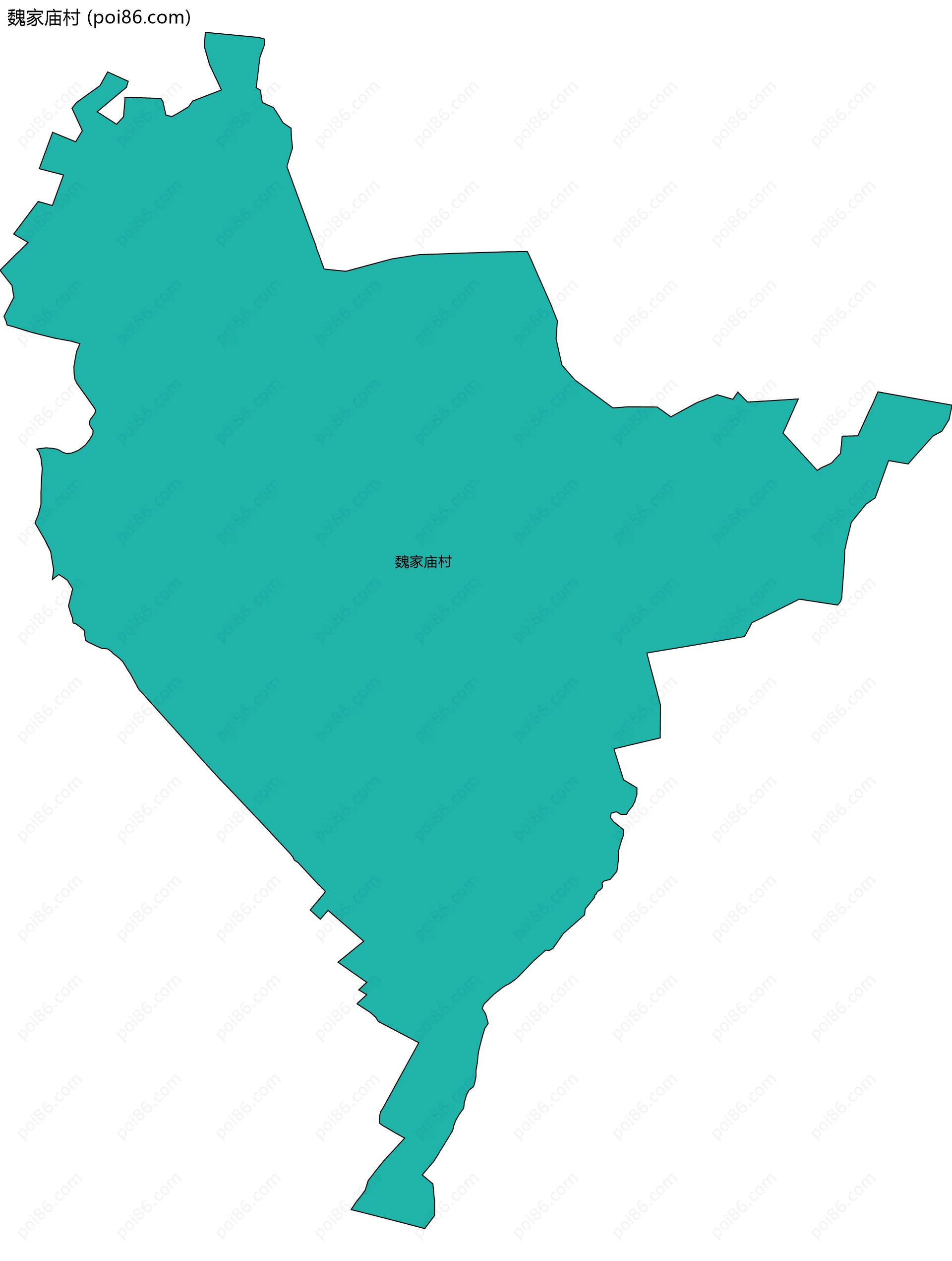 魏家庙村边界地图