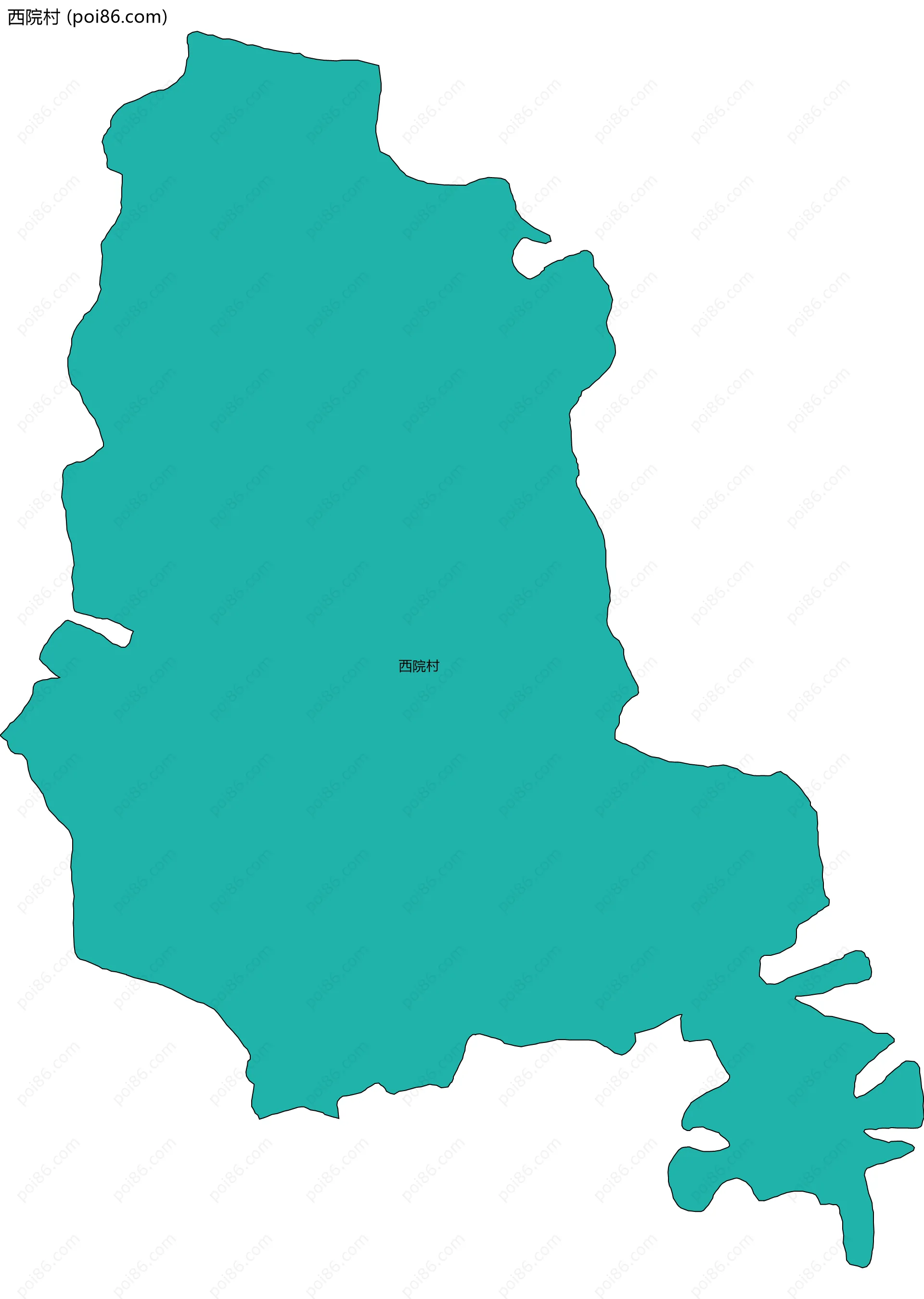 西院村边界地图